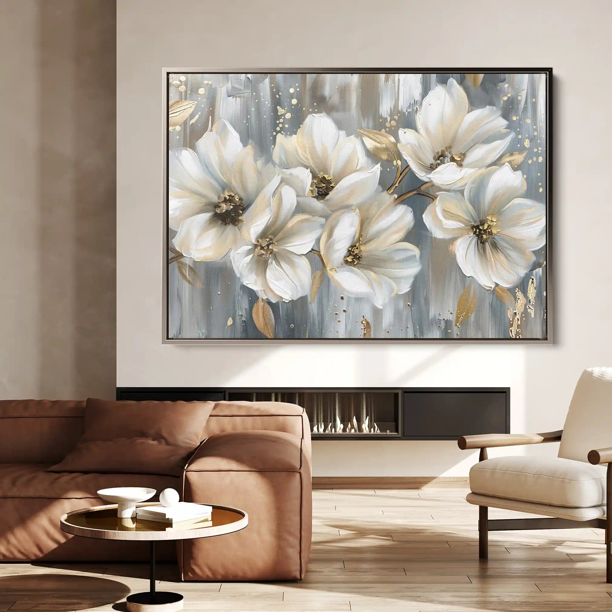 Floral 591 Canvas Art 18" x 24" / 45 x 60 cm / Black