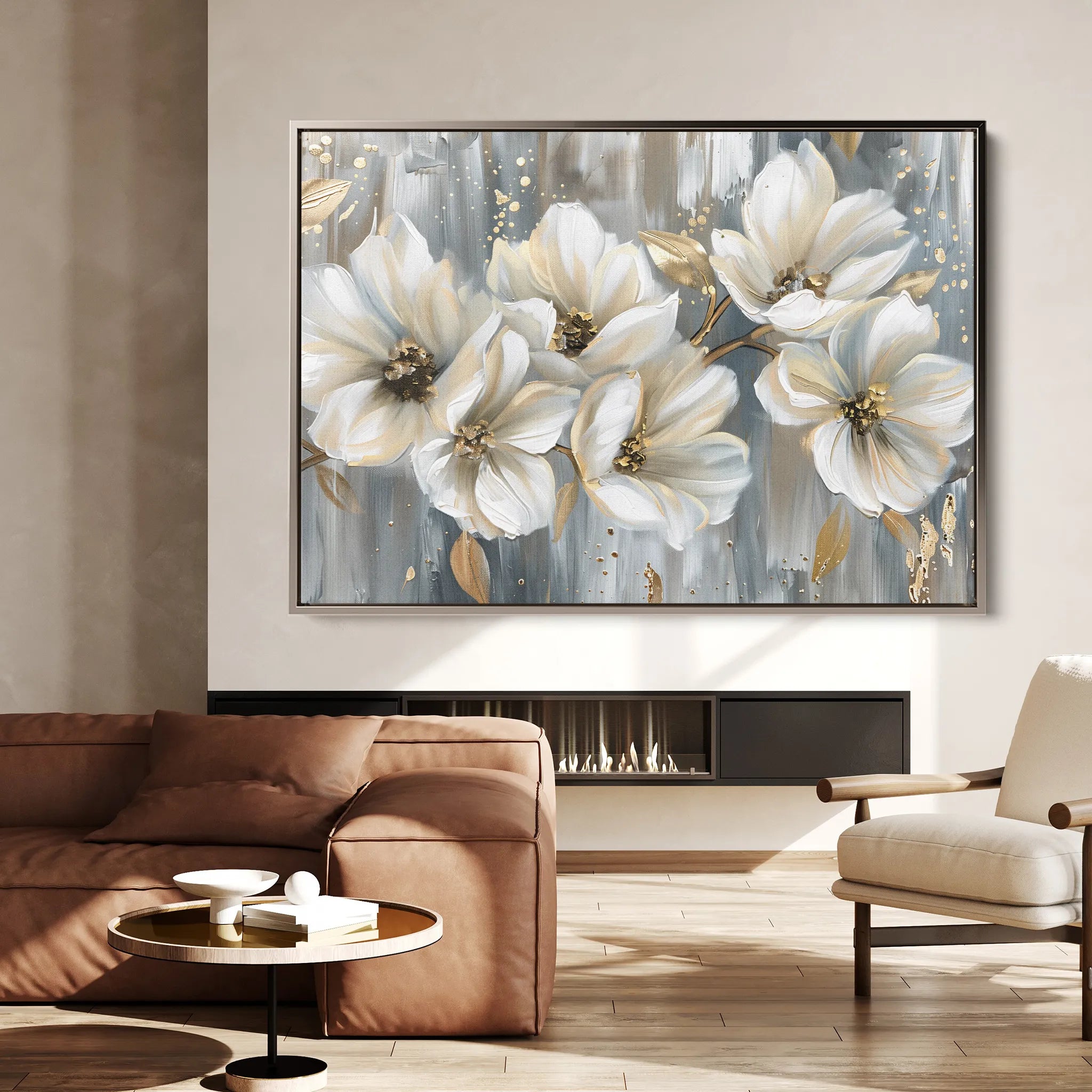 Floral 591 Canvas Art 18" x 24" / 45 x 60 cm / Black