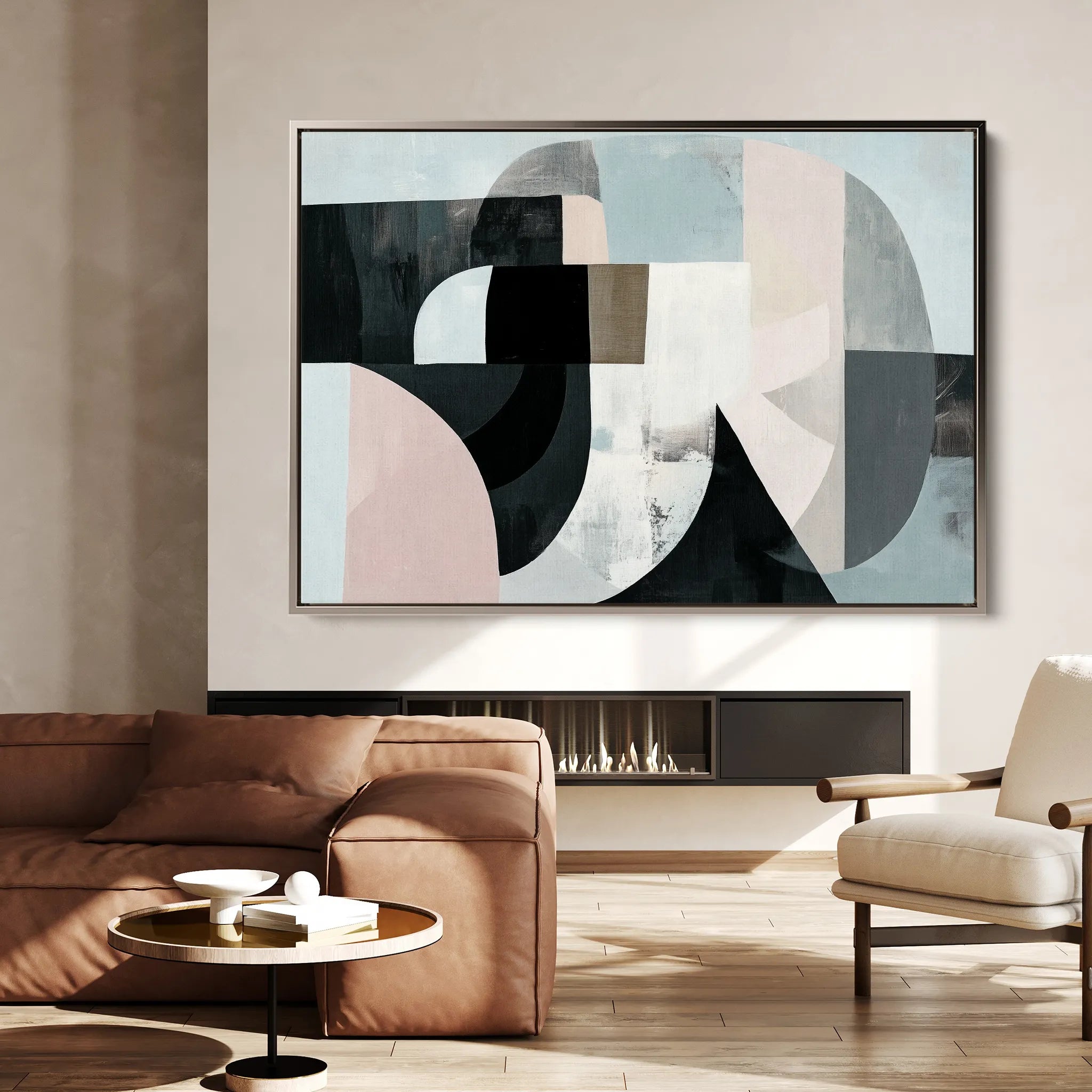 Abstract 592 Canvas Art 18" x 24" / 45 x 60 cm / Black