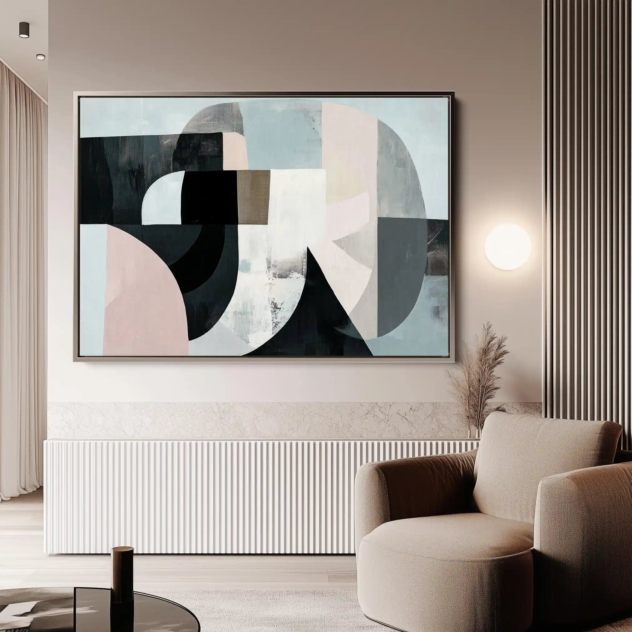 Abstract 592 Canvas Art 18" x 24" / 45 x 60 cm / Black