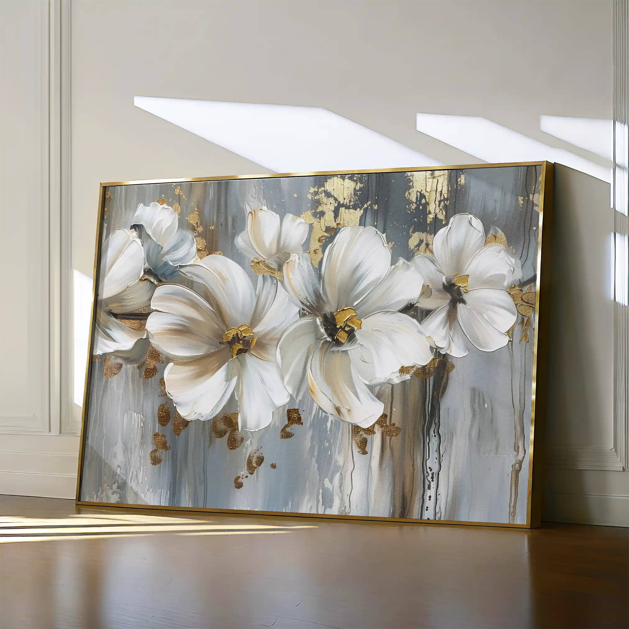 Floral 592 Canvas Art 18" x 24" / 45 x 60 cm / Black