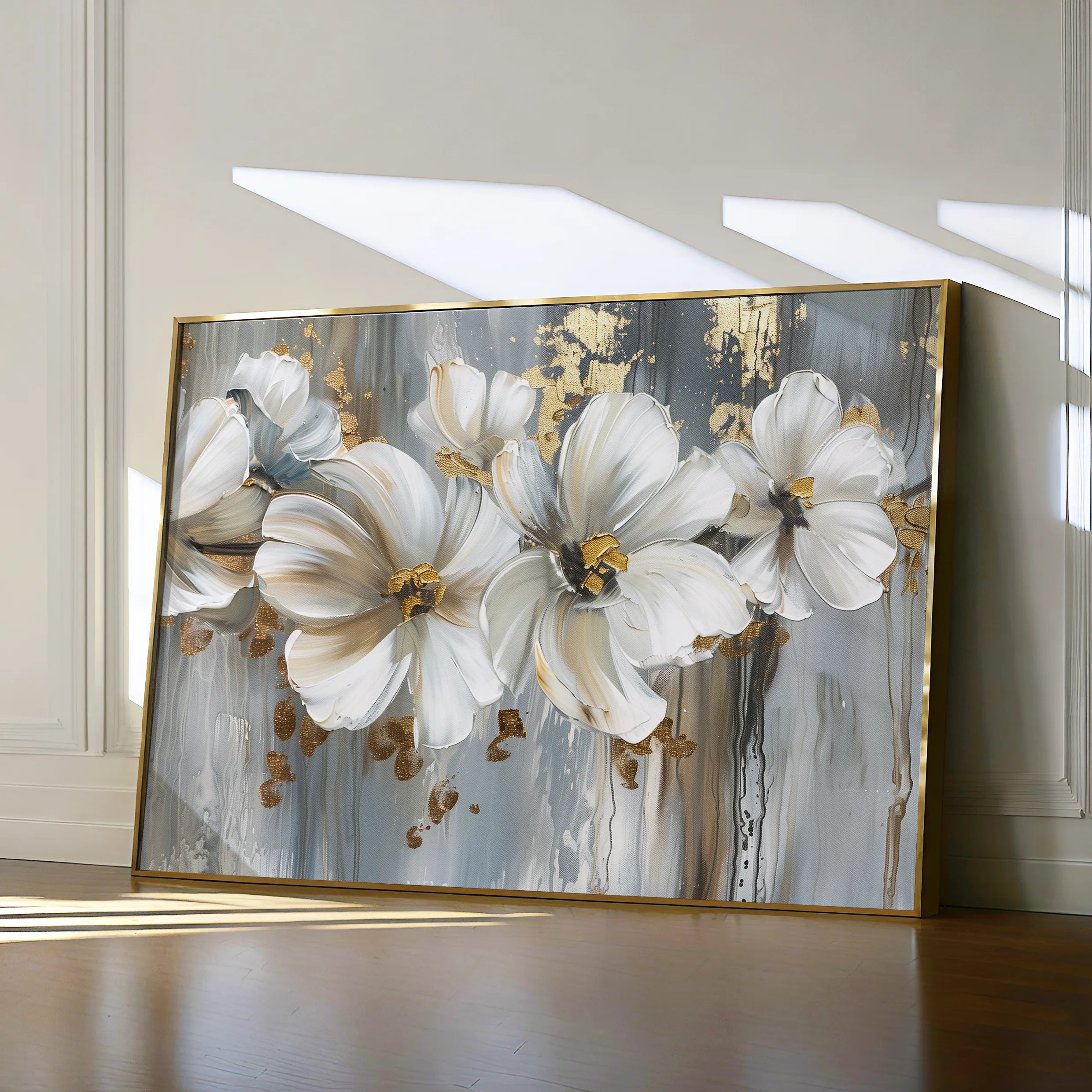 Floral 592 Canvas Art 18" x 24" / 45 x 60 cm / Black