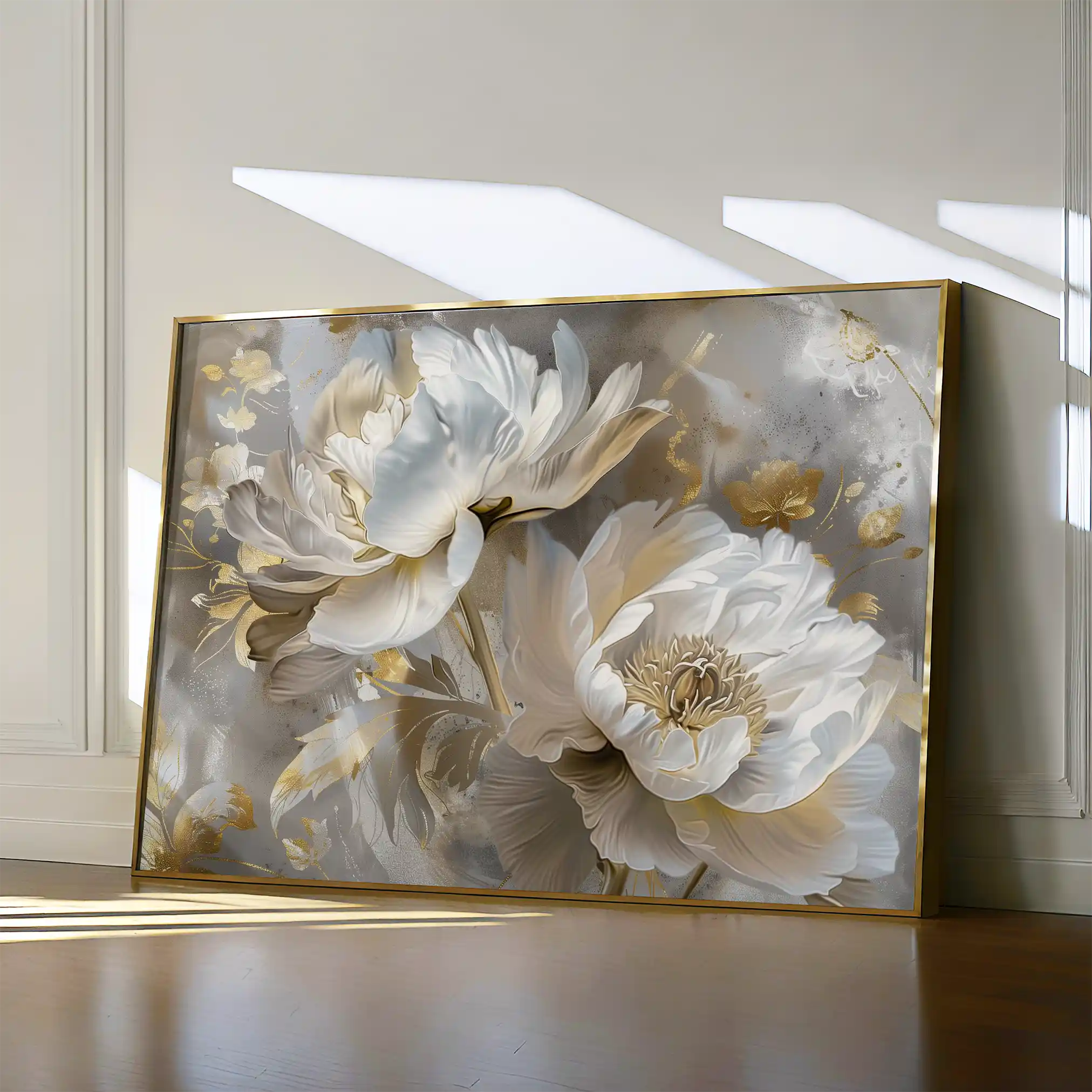 Floral 593 Canvas Art 18" x 24" / 45 x 60 cm / Black