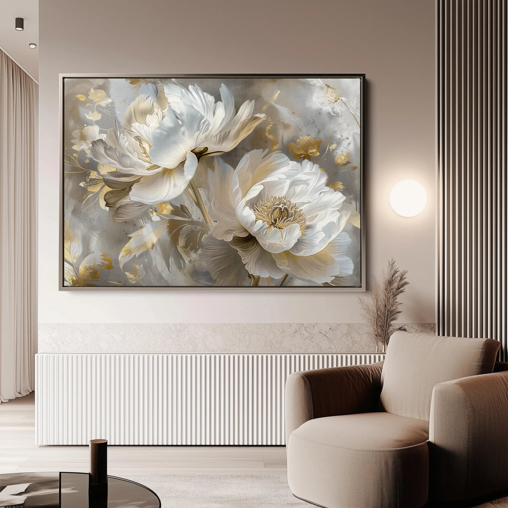 Floral 593 Canvas Art 18" x 24" / 45 x 60 cm / Black