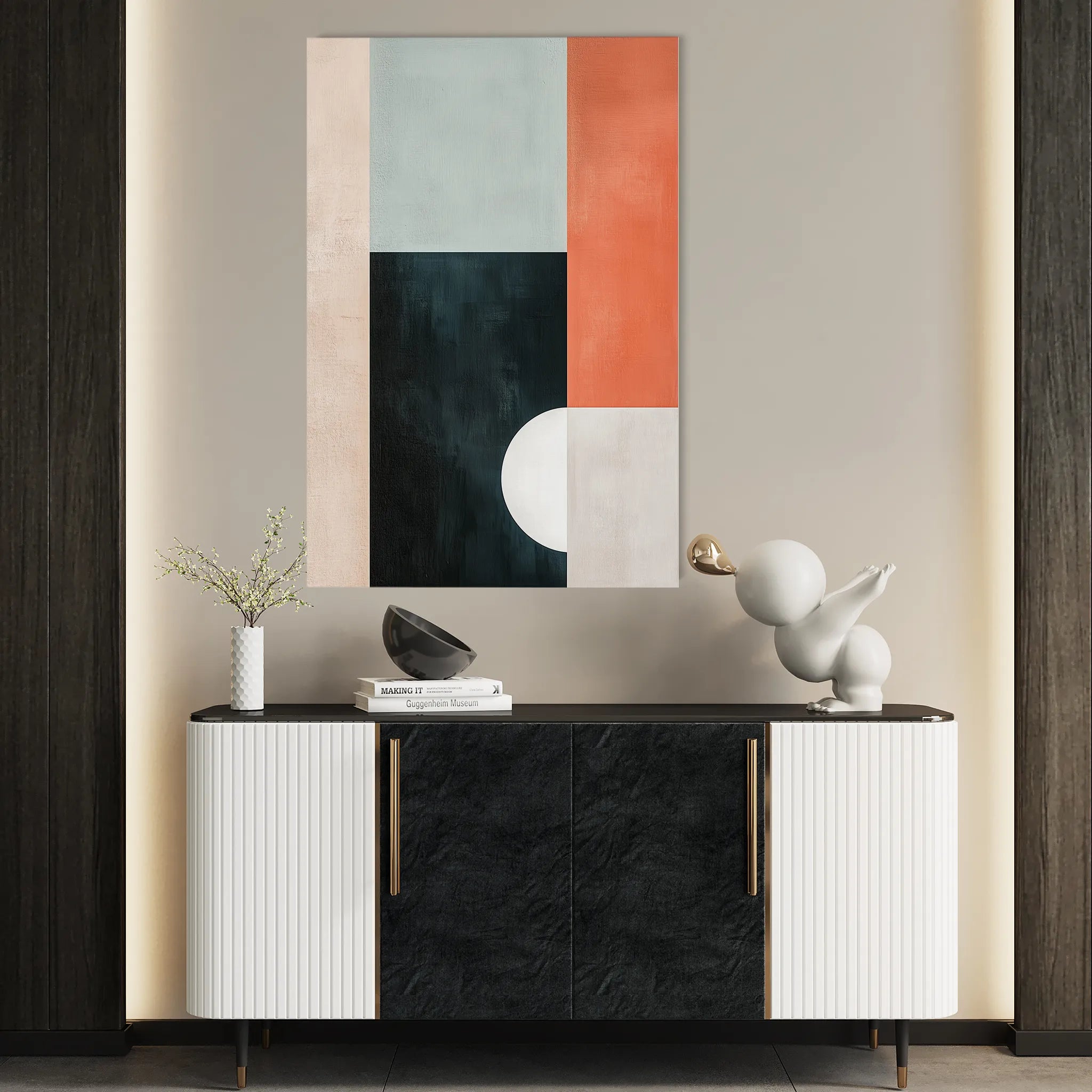 Abstract 594 Canvas Art 18" x 24" / 45 x 60 cm / Black