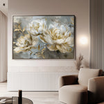 Floral 594 Canvas Art 18" x 24" / 45 x 60 cm / Black