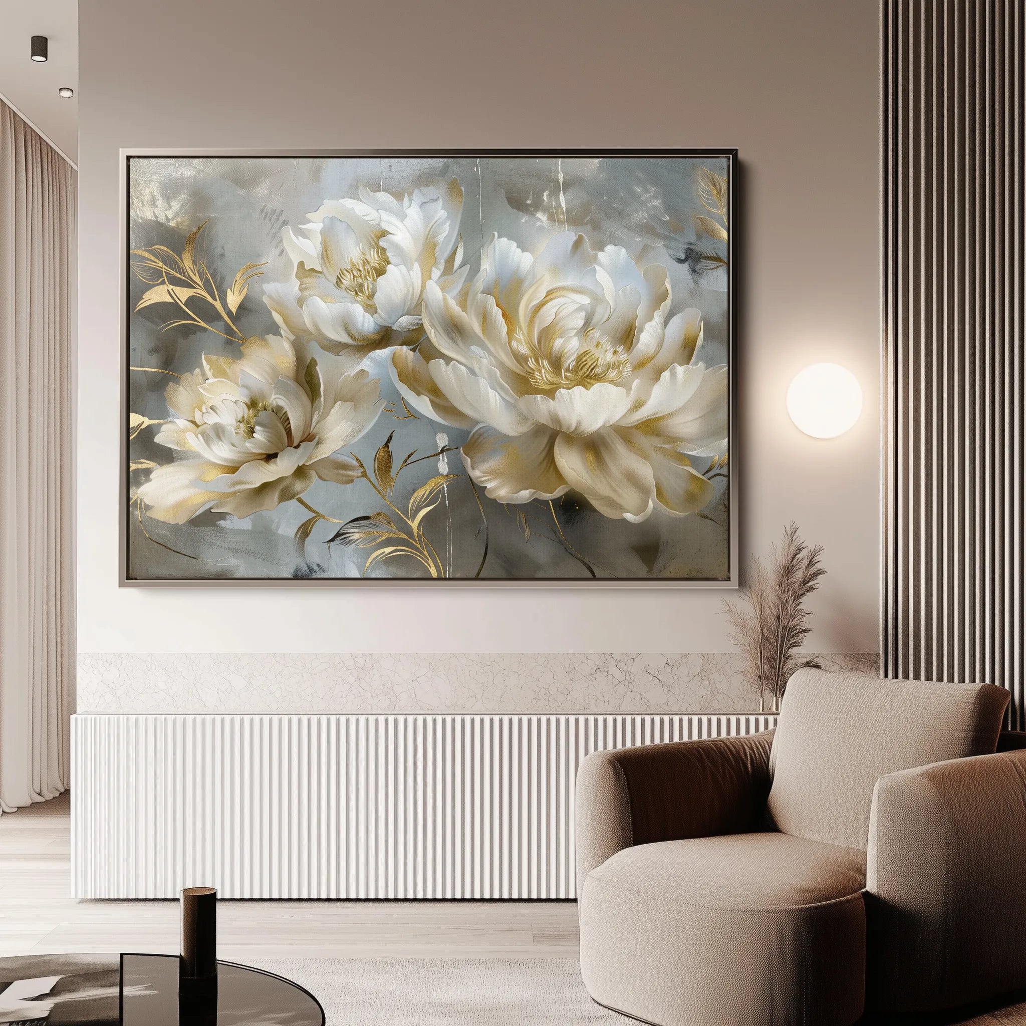 Floral 594 Canvas Art 18" x 24" / 45 x 60 cm / Black
