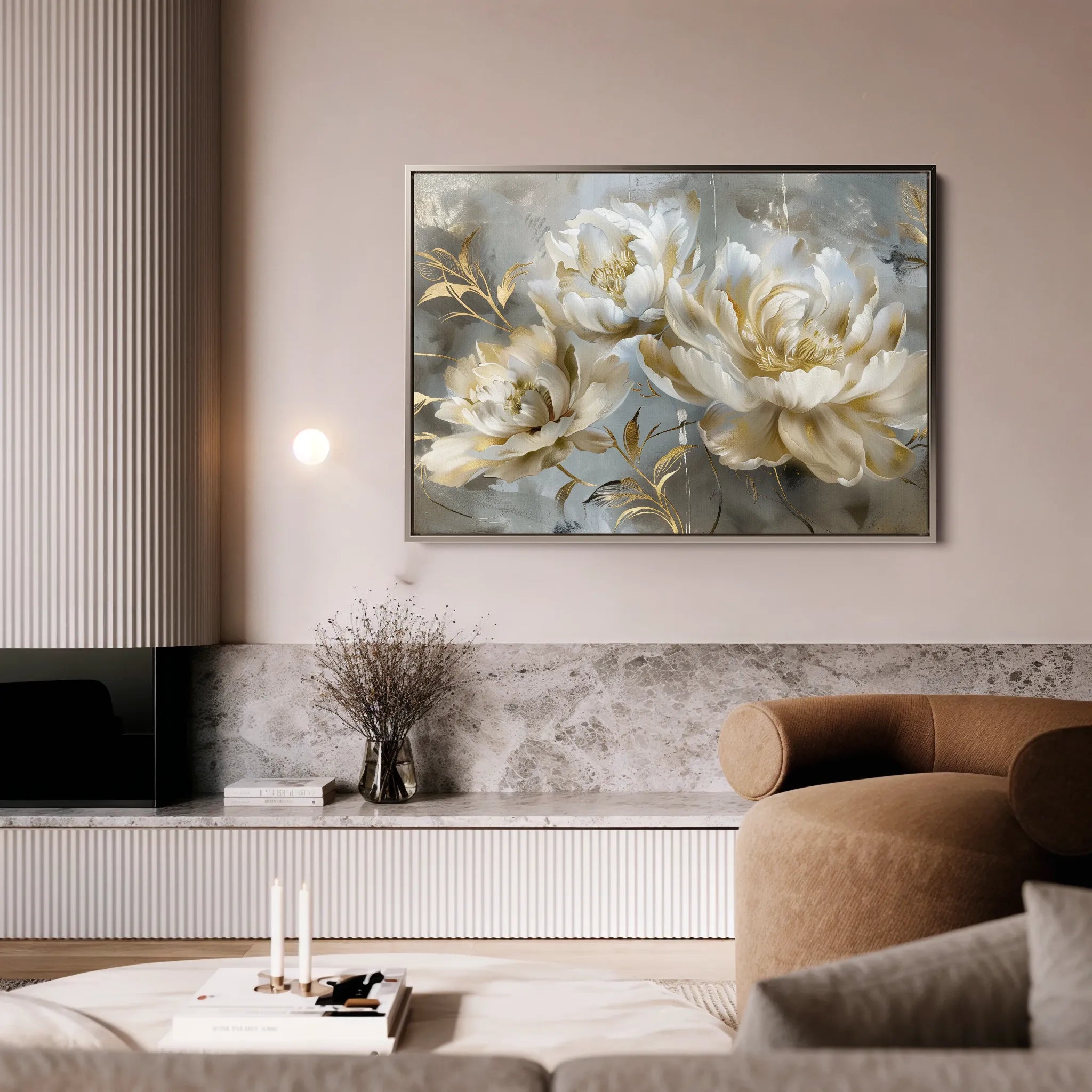 Floral 594 Canvas Art 18" x 24" / 45 x 60 cm / Black