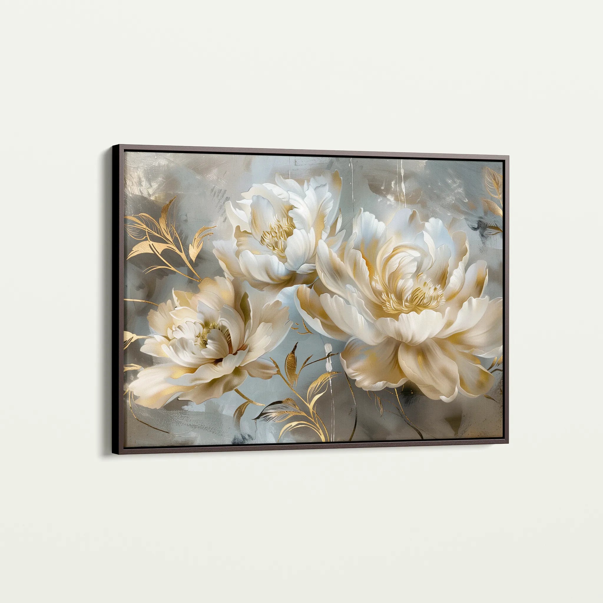 Floral 594 Canvas Art 18" x 24" / 45 x 60 cm / Black