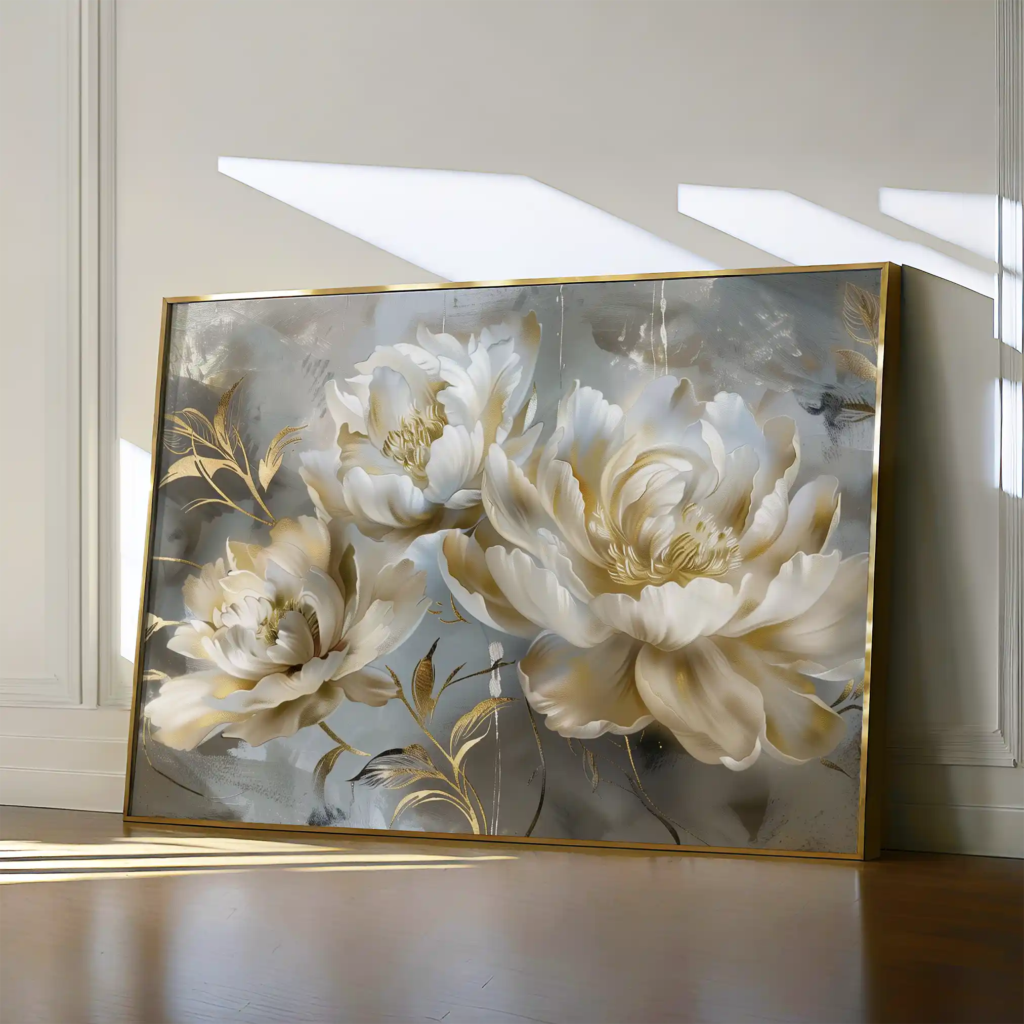 Floral 594 Canvas Art 60 x 40 cm / Black