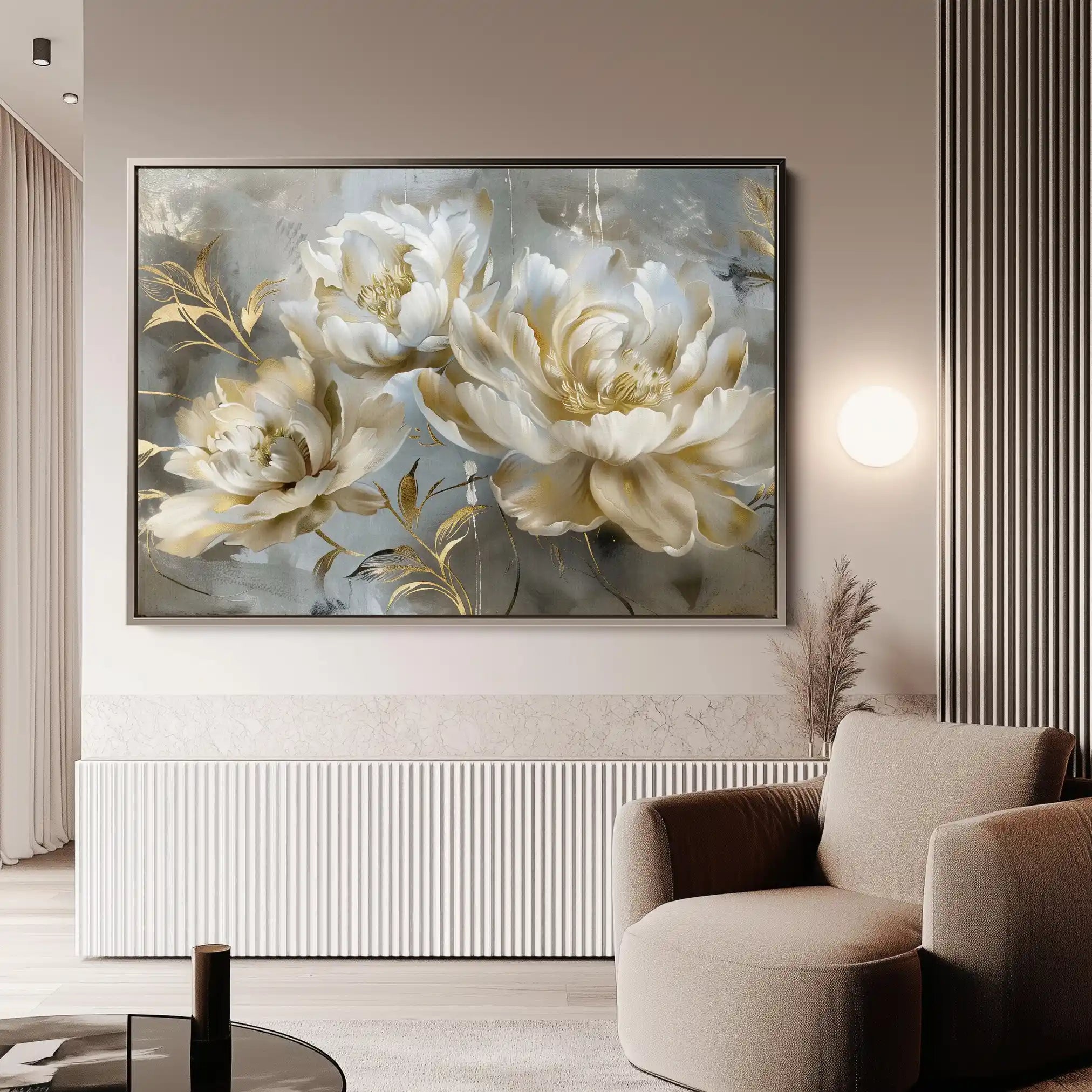 Floral 594 Canvas Art 60 x 40 cm / Black