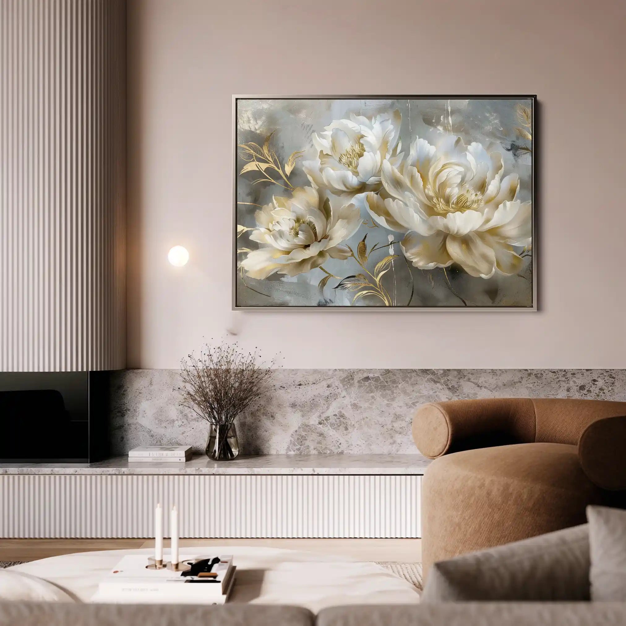 Floral 594 Canvas Art 60 x 40 cm / Black