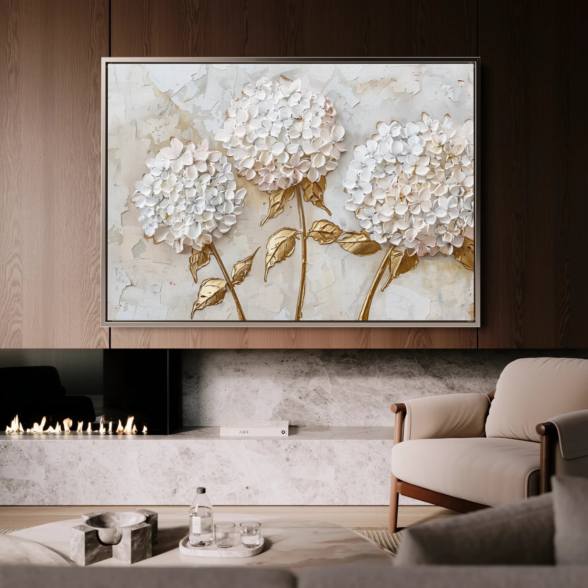 Floral 595 Canvas Art 18" x 24" / 45 x 60 cm / Black