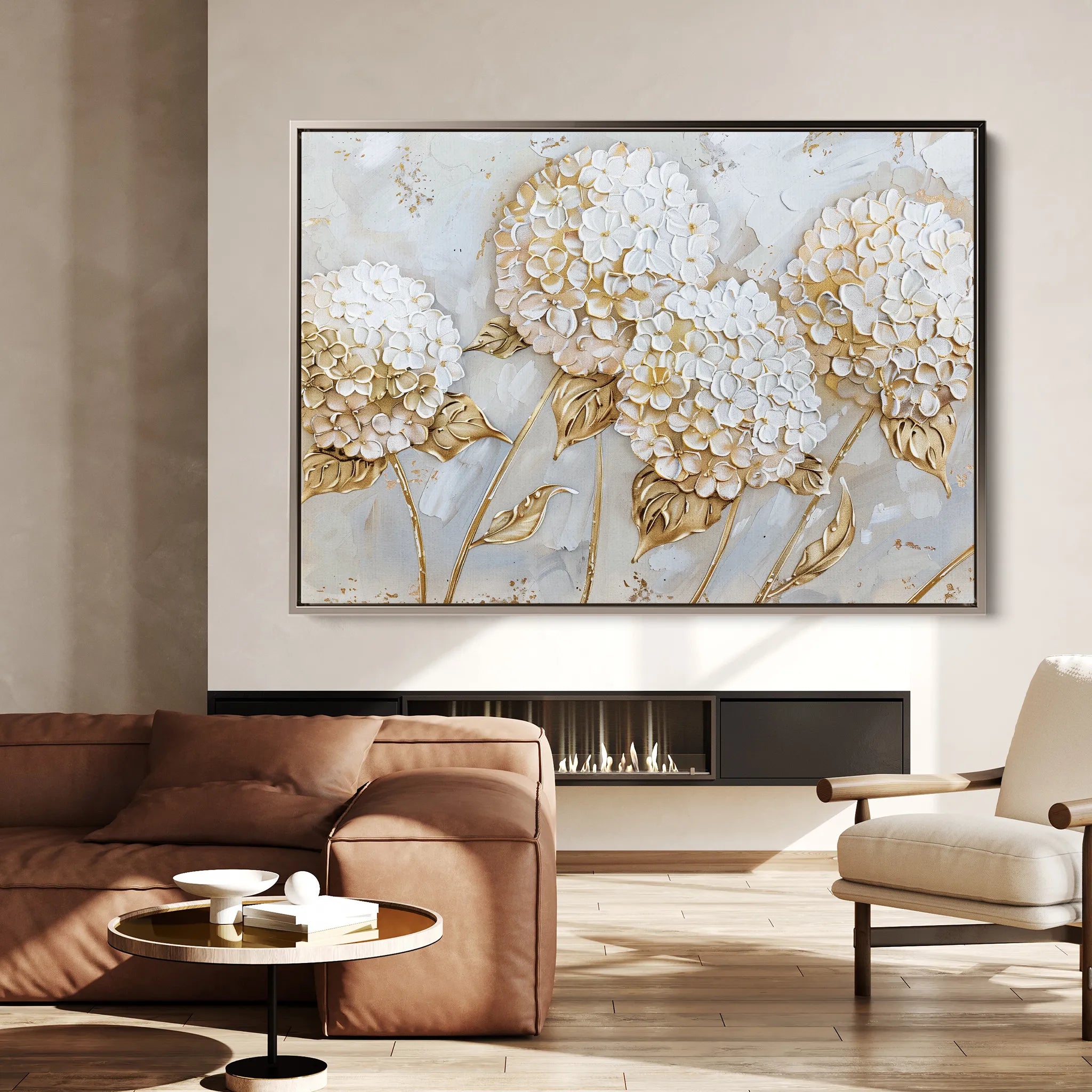 Floral 596 Canvas Art 18" x 24" / 45 x 60 cm / Black