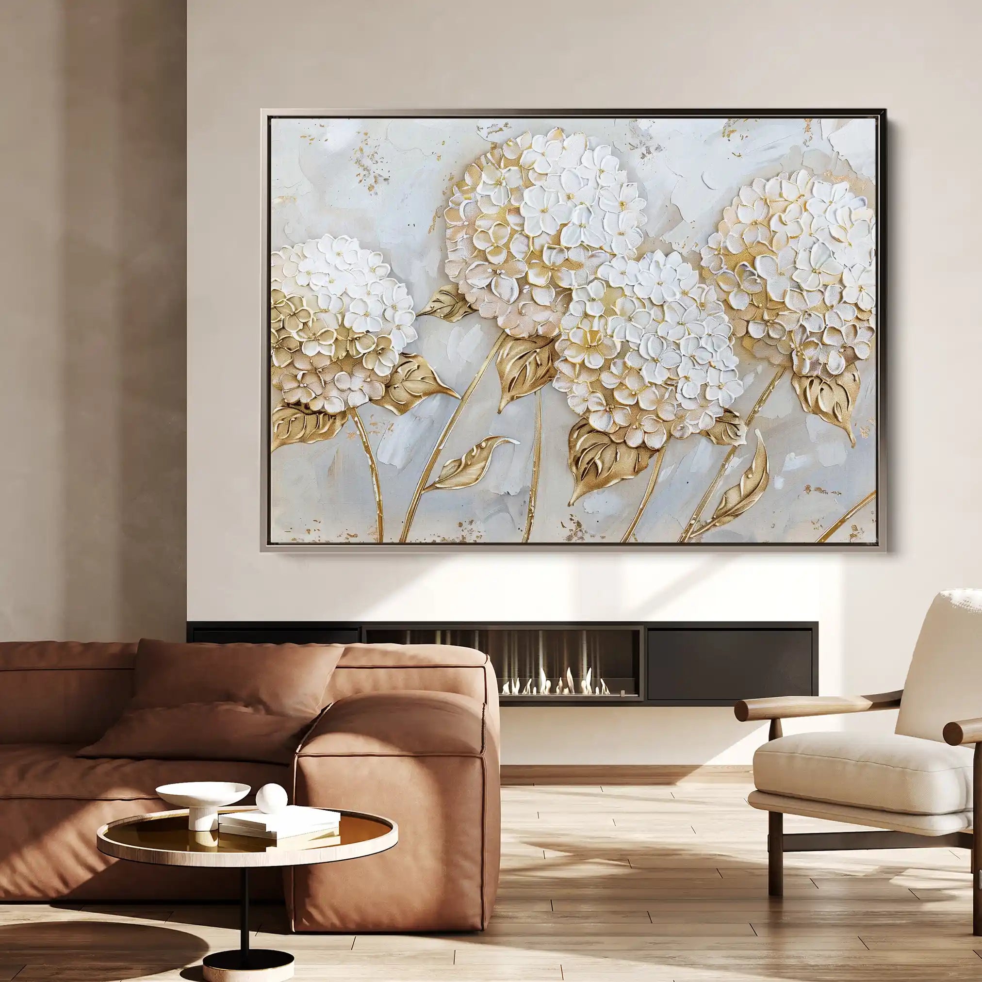 Floral 596 Canvas Art 18" x 24" / 45 x 60 cm / Black