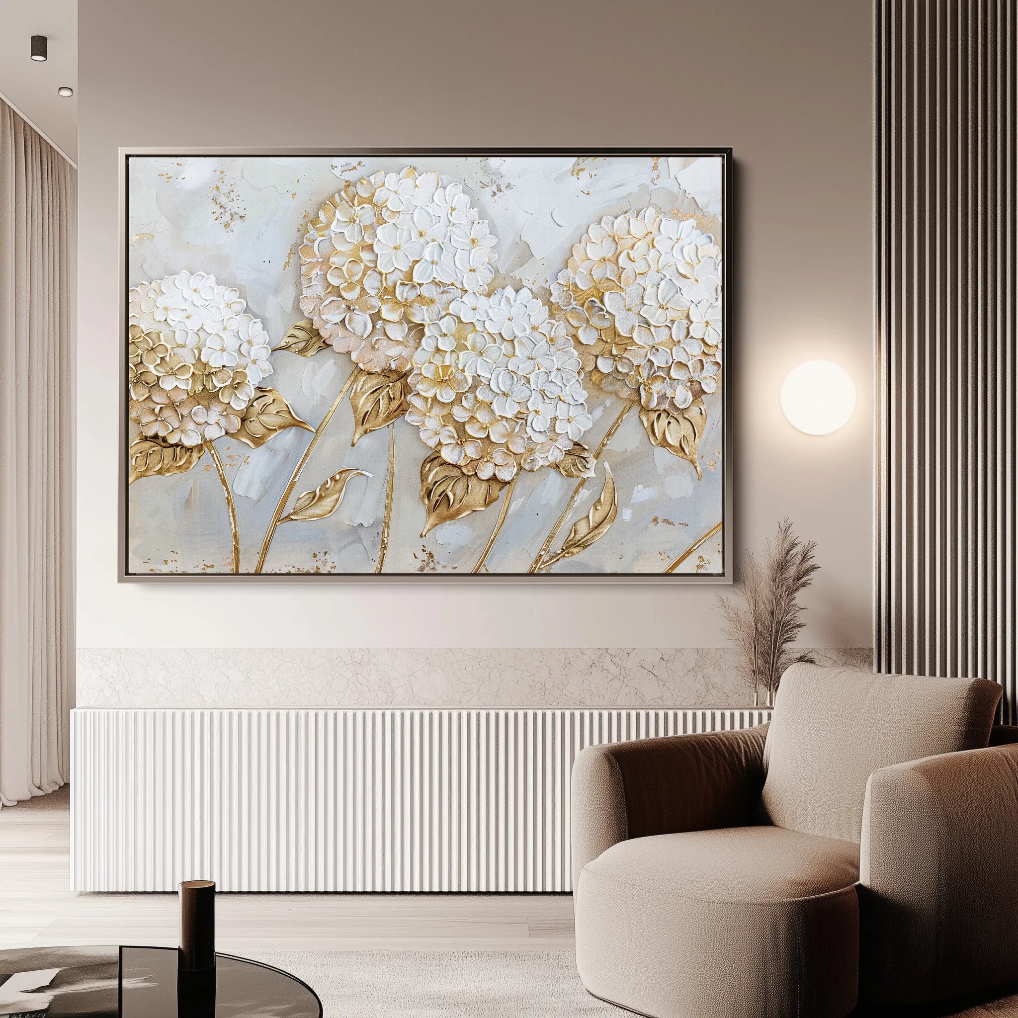Floral 596 Canvas Art 18" x 24" / 45 x 60 cm / Black