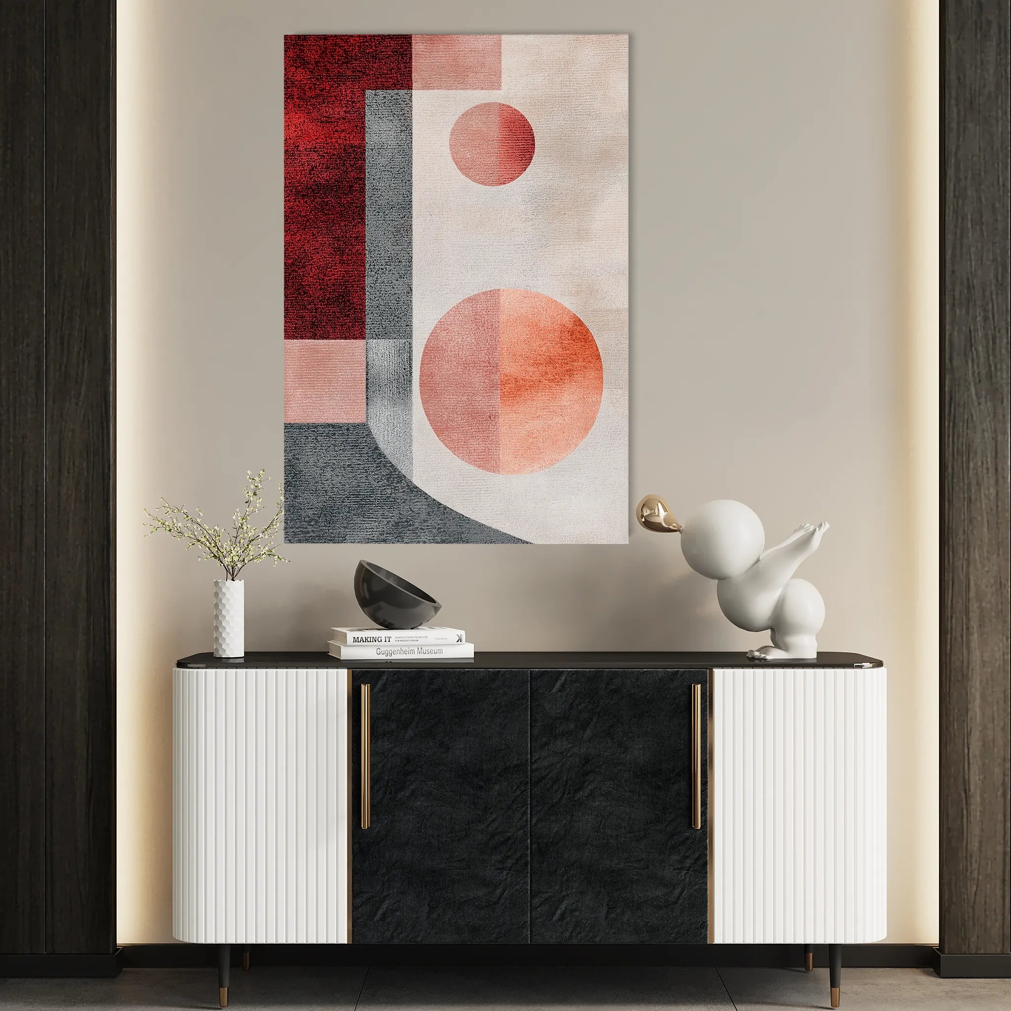 Abstract 597 Canvas Art 18" x 24" / 45 x 60 cm / Black