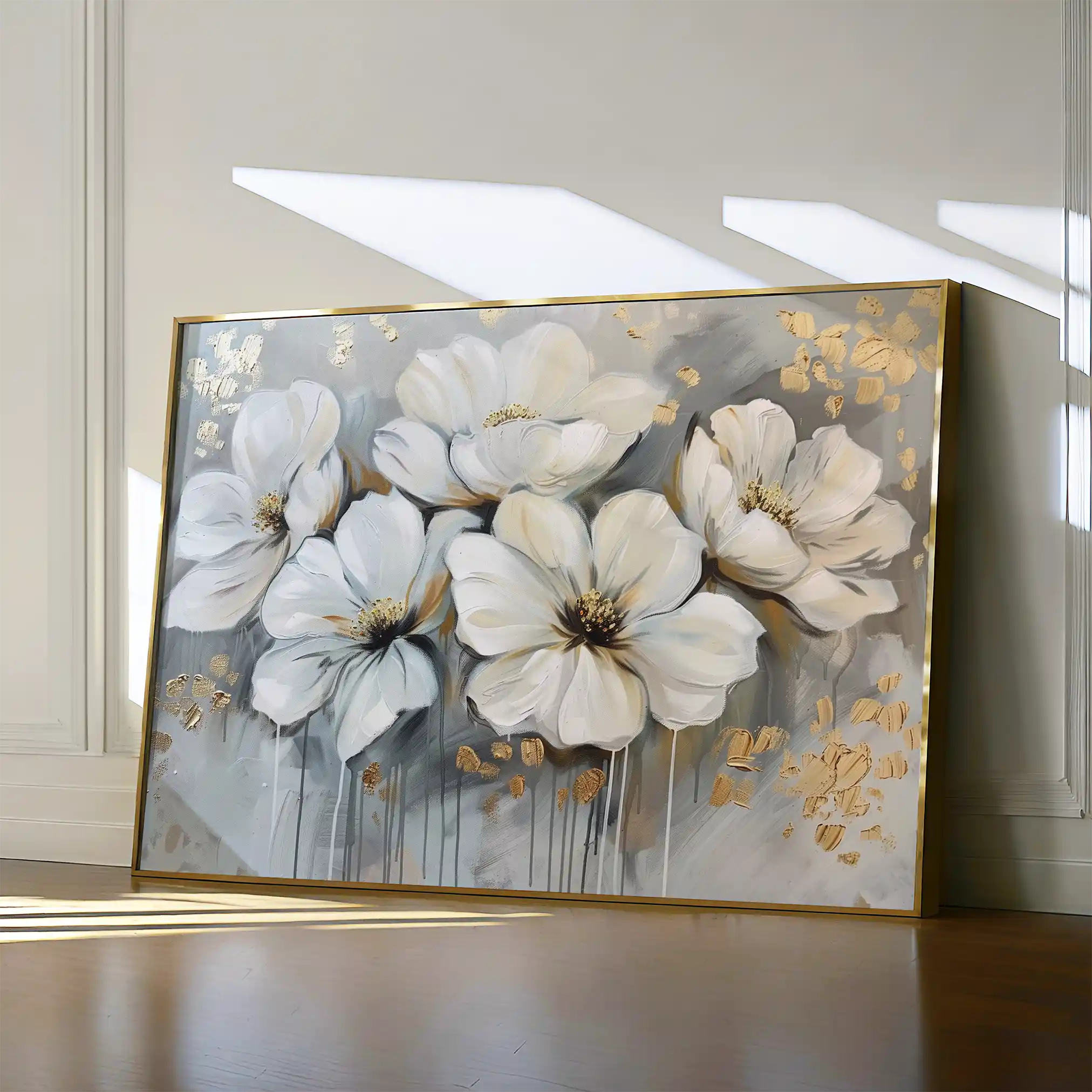 Floral 597 Canvas Art 18" x 24" / 45 x 60 cm / Black