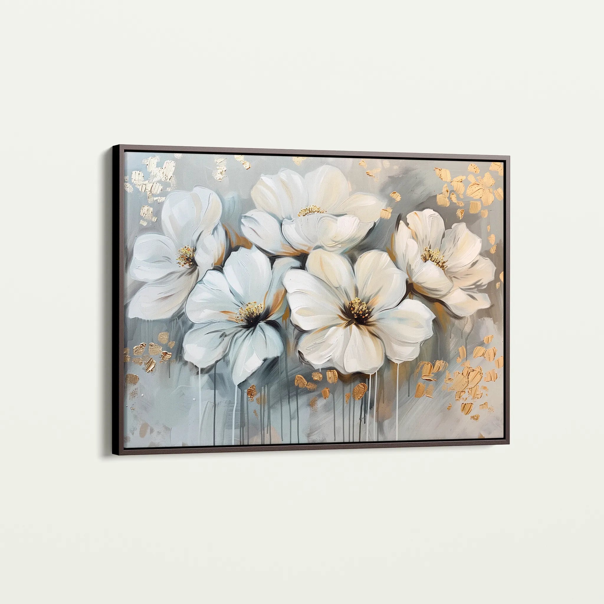 Floral 597 Canvas Art 18" x 24" / 45 x 60 cm / Black