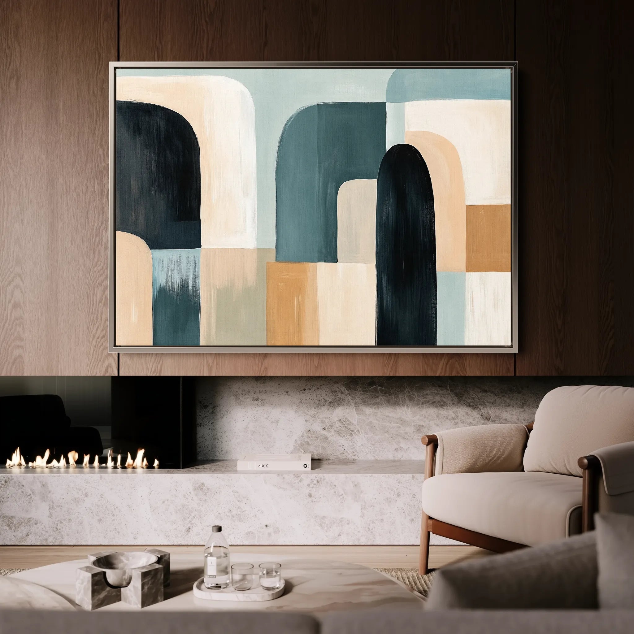 Abstract 598 Canvas Art 18" x 24" / 45 x 60 cm / Black