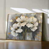 Floral 598 Canvas Art 18" x 24" / 45 x 60 cm / Black