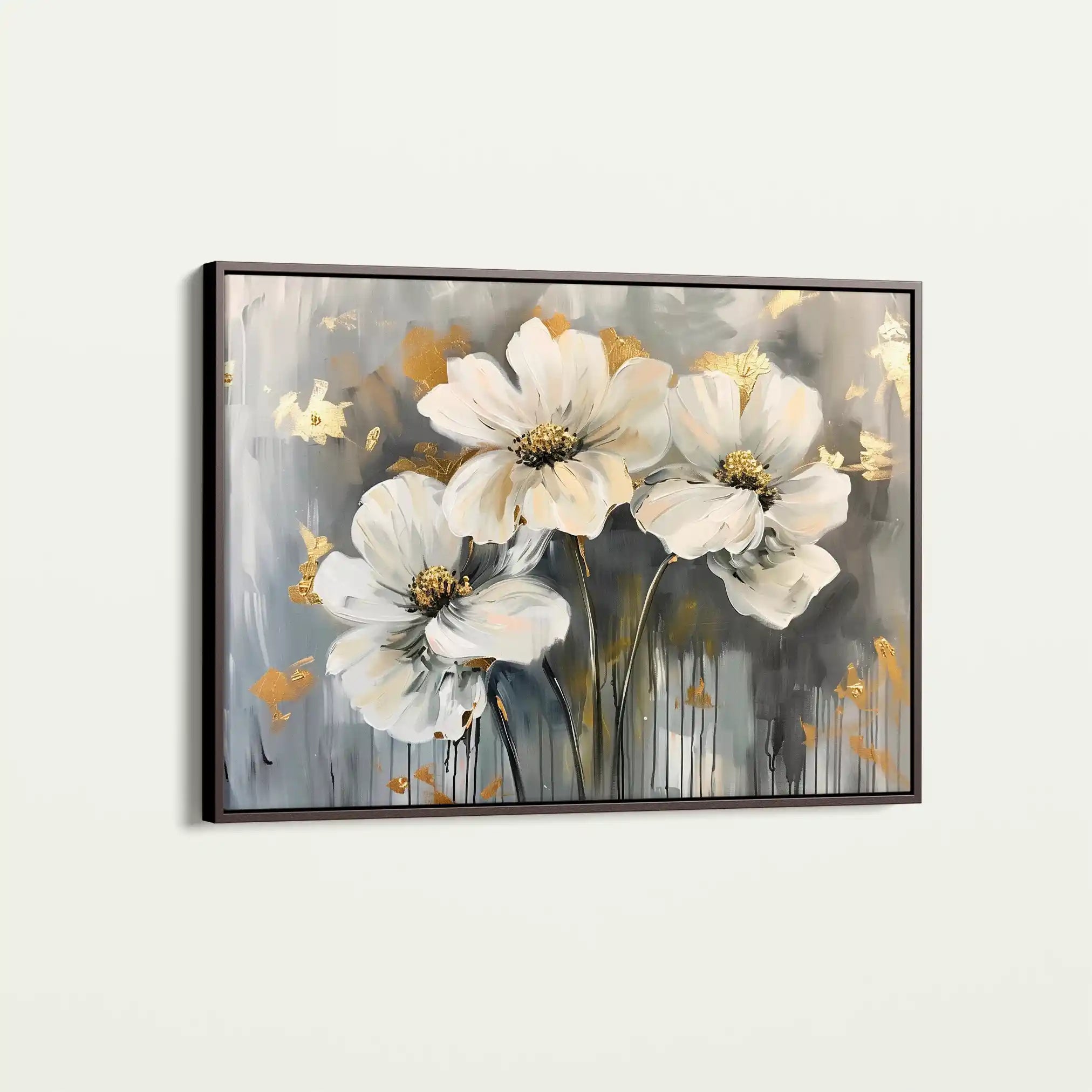 Floral 598 Canvas Art 18" x 24" / 45 x 60 cm / Black