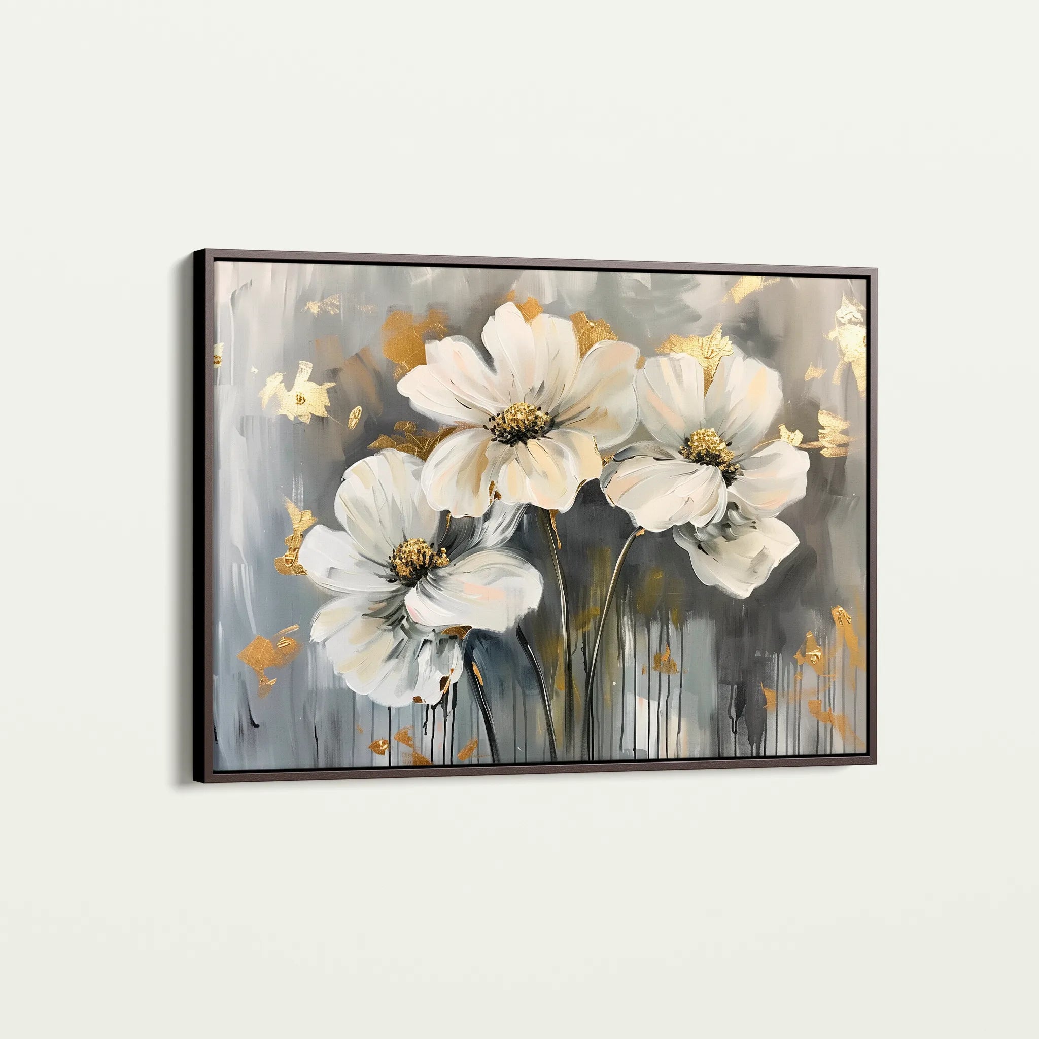 Floral 598 Canvas Art 18" x 24" / 45 x 60 cm / Black