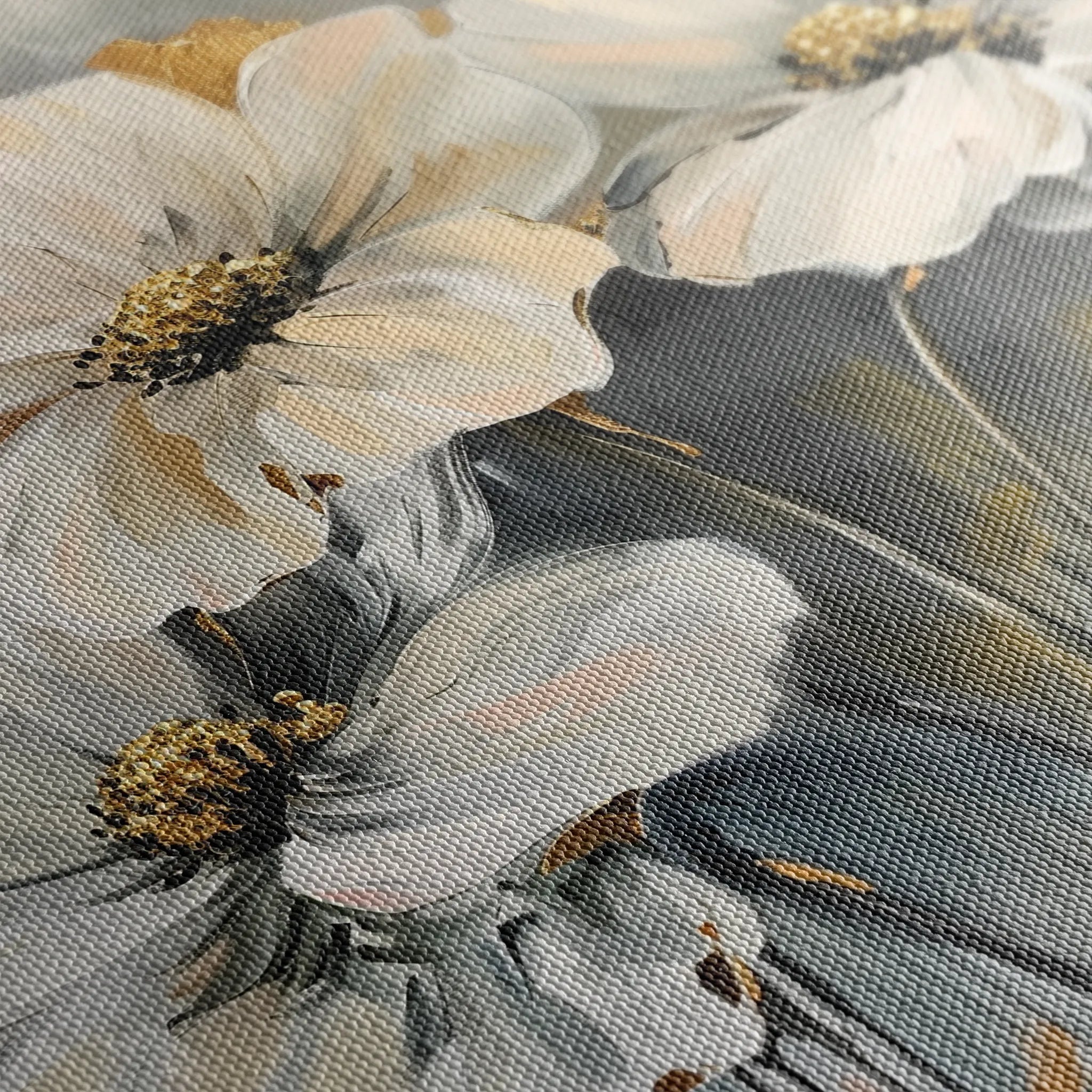 Floral 598 Canvas Art 18" x 24" / 45 x 60 cm / Black