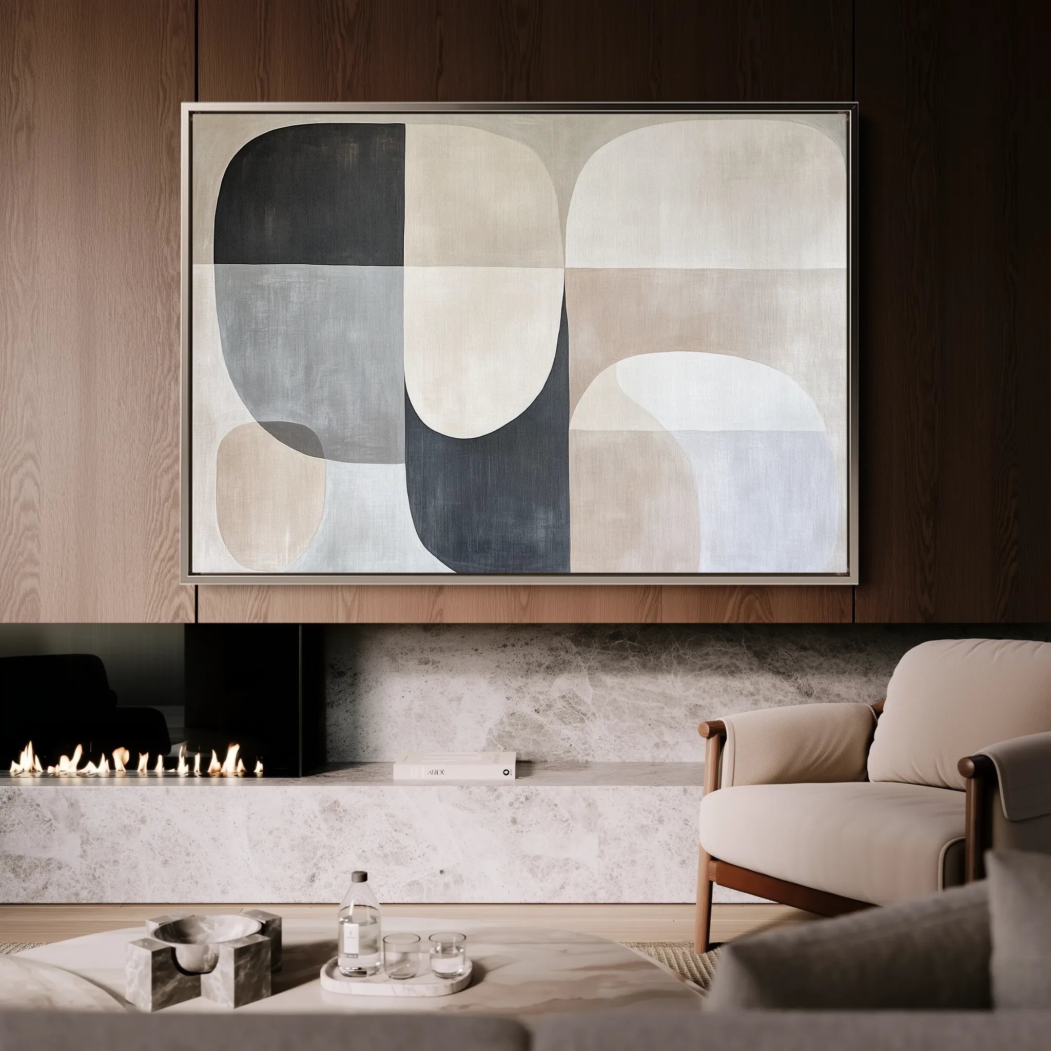 Abstract 599 Canvas Art 18" x 24" / 45 x 60 cm / Black
