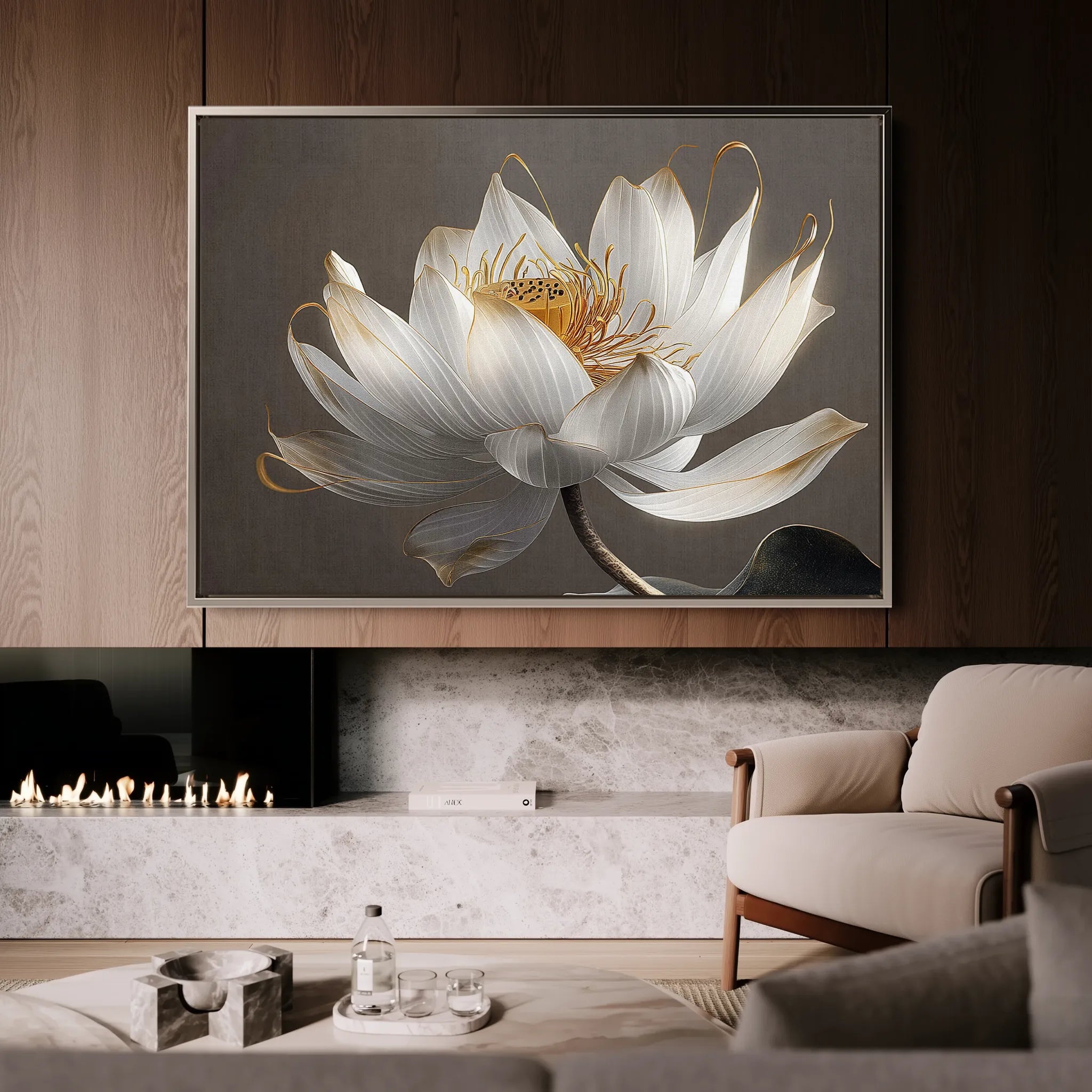 Floral 599 Canvas Art 18" x 24" / 45 x 60 cm / Black