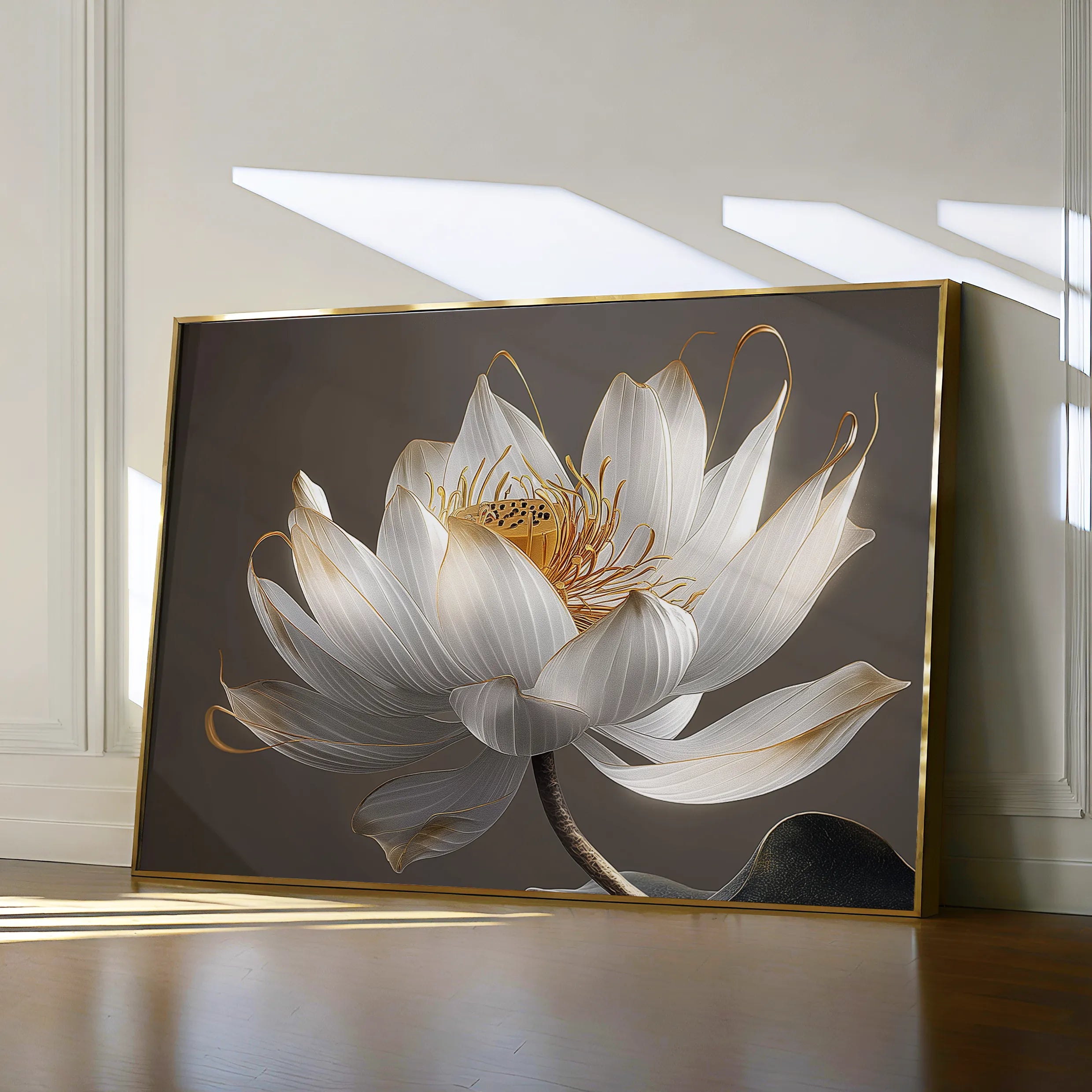 Floral 599 Canvas Art 18" x 24" / 45 x 60 cm / Black