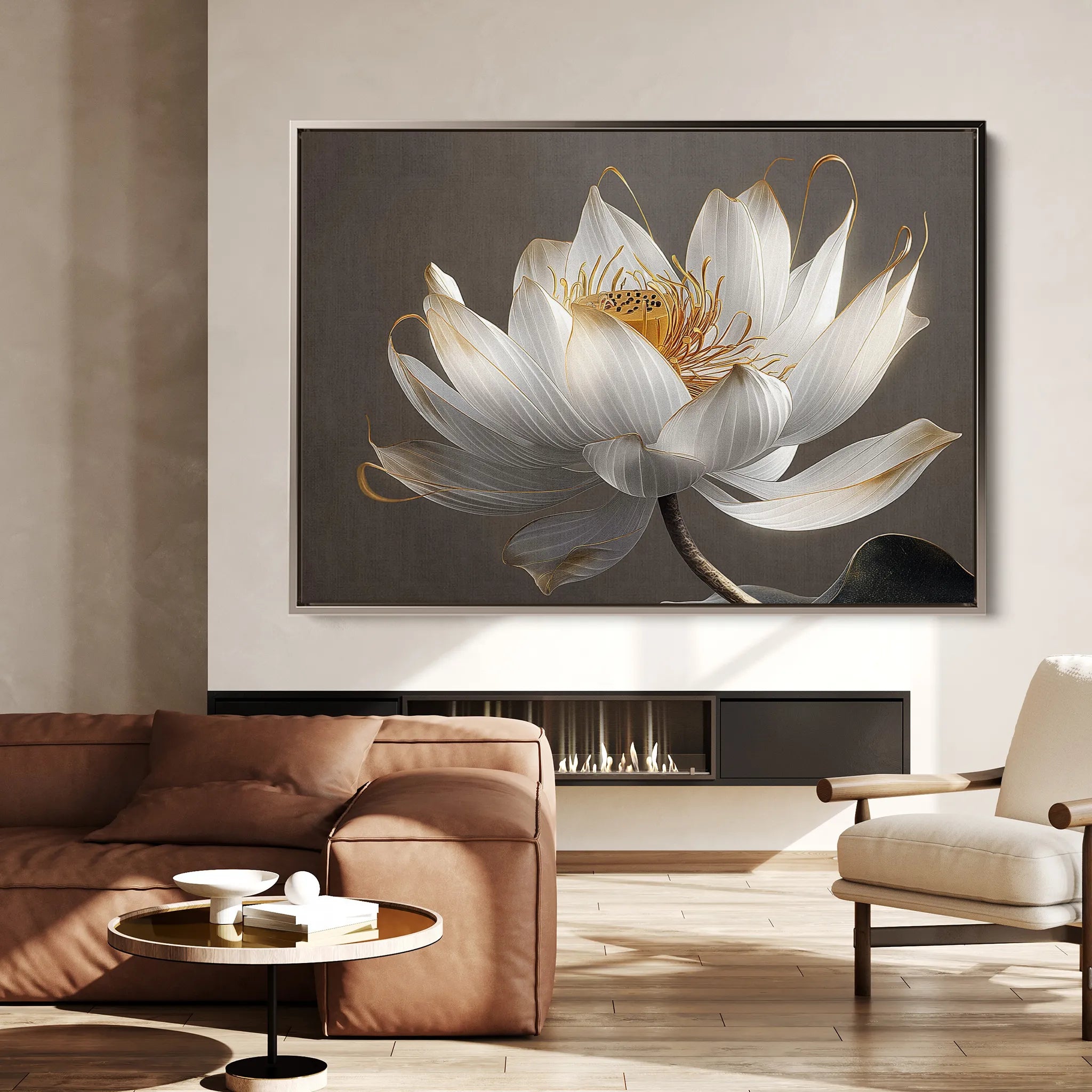 Floral 599 Canvas Art 18" x 24" / 45 x 60 cm / Black