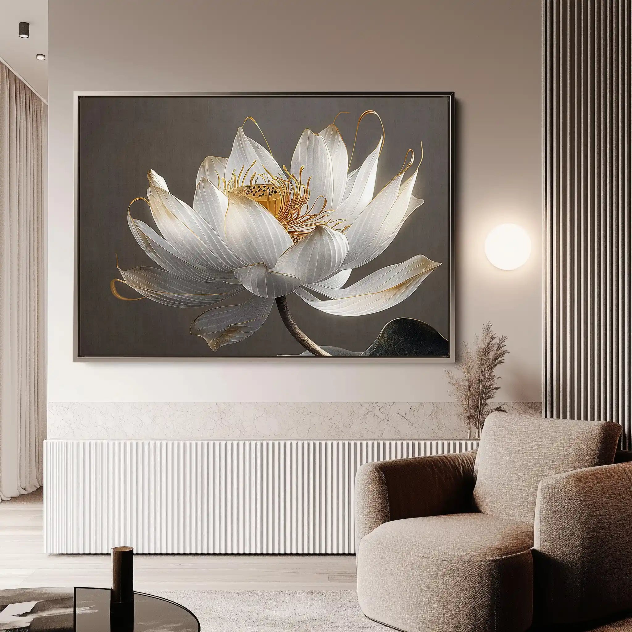 Floral 599 Canvas Art 60 x 40 cm / Black