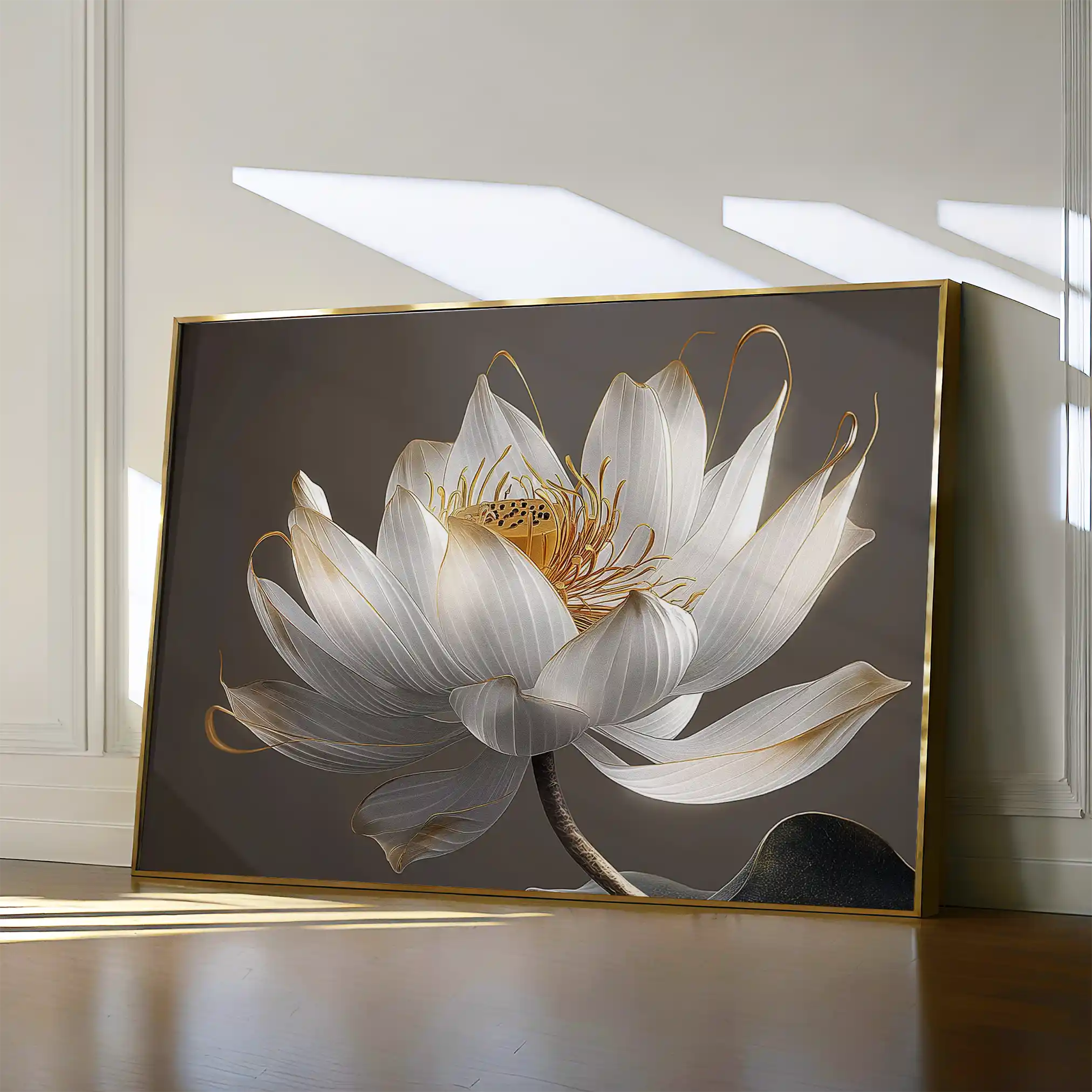 Floral 599 Canvas Art 60 x 40 cm / Black