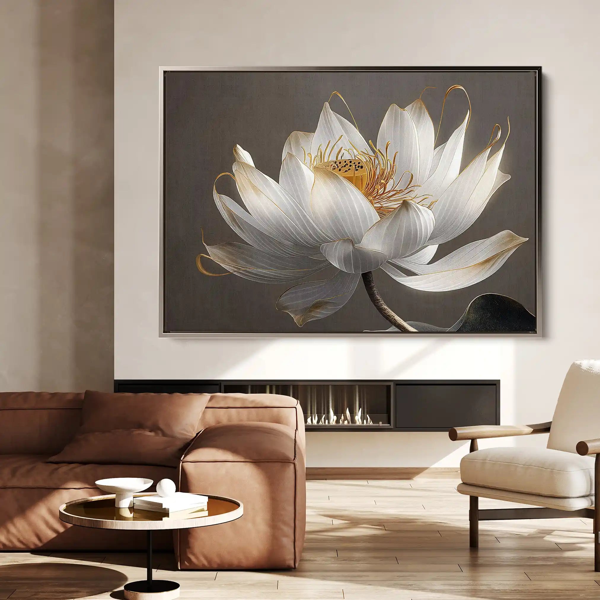 Floral 599 Canvas Art 60 x 40 cm / Black