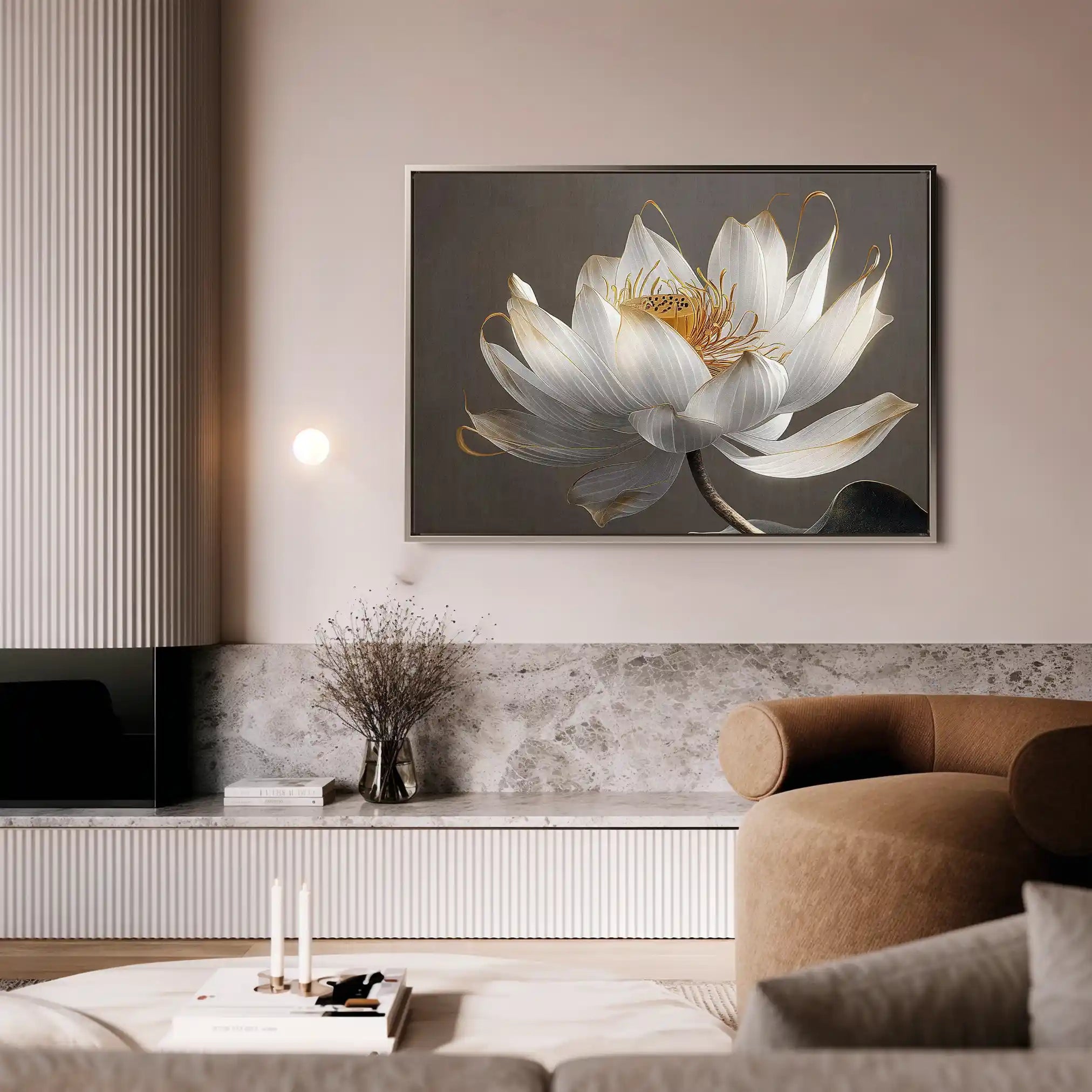 Floral 599 Canvas Art 60 x 40 cm / Black