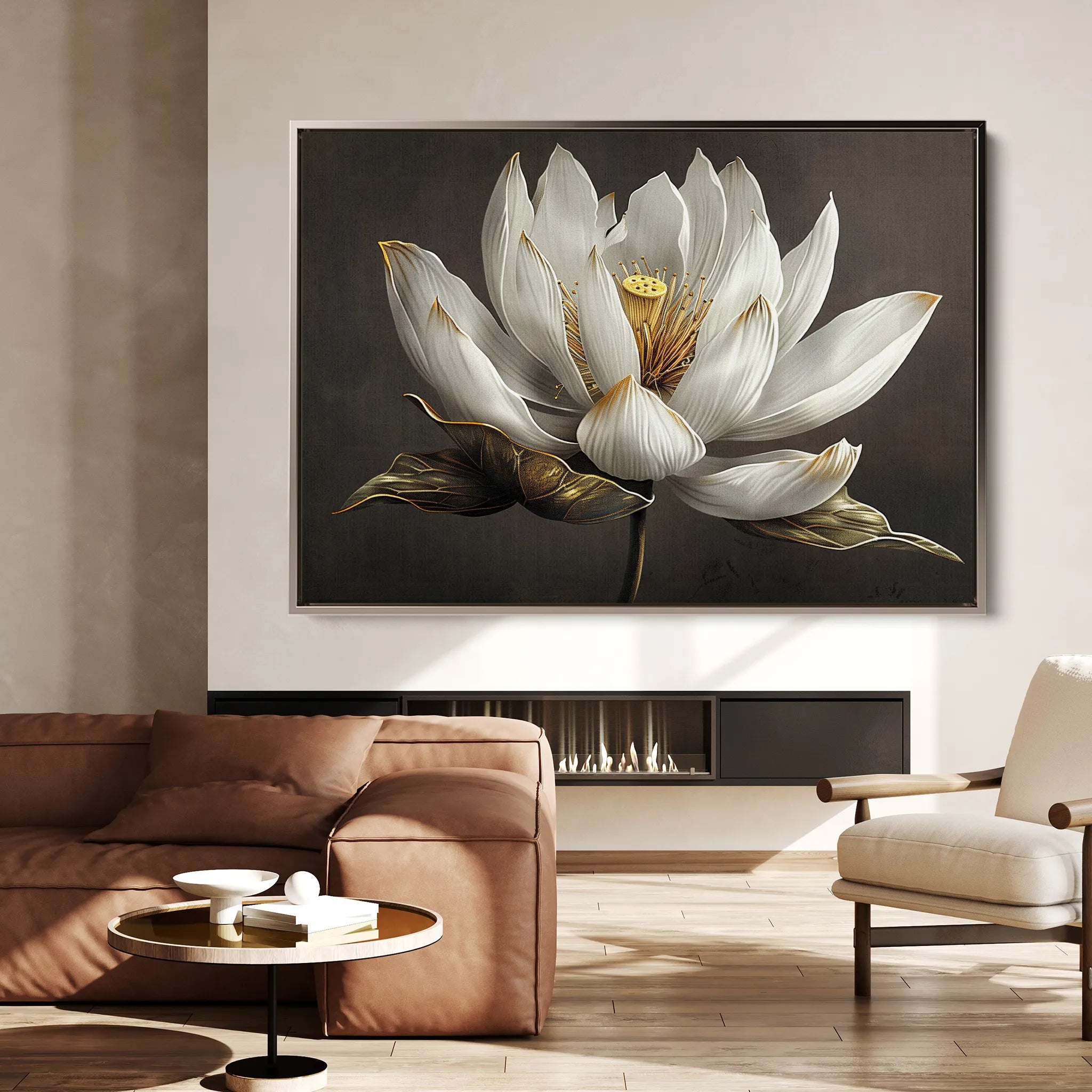 Floral 600 Canvas Art 18" x 24" / 45 x 60 cm / Black