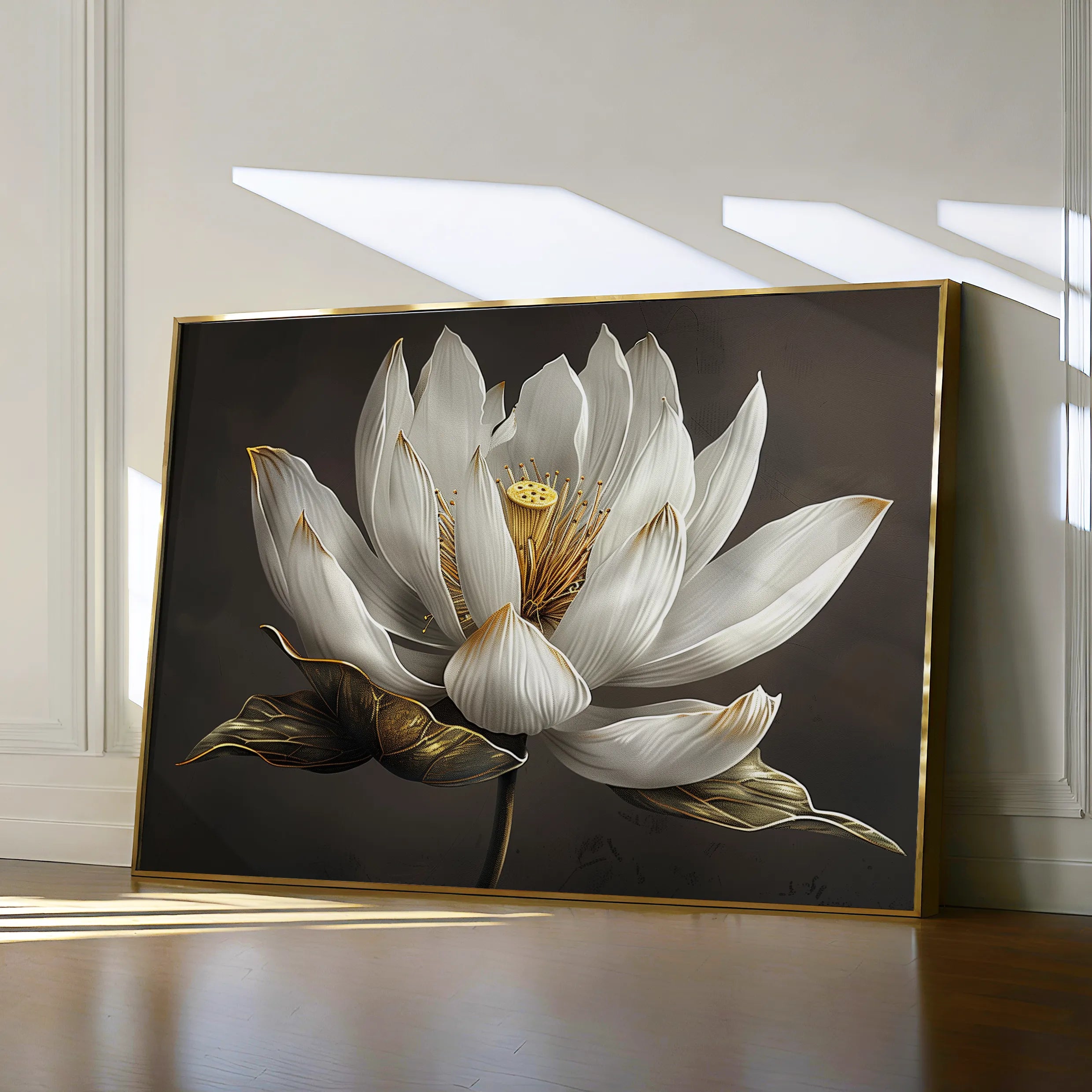 Floral 600 Canvas Art 18" x 24" / 45 x 60 cm / Black