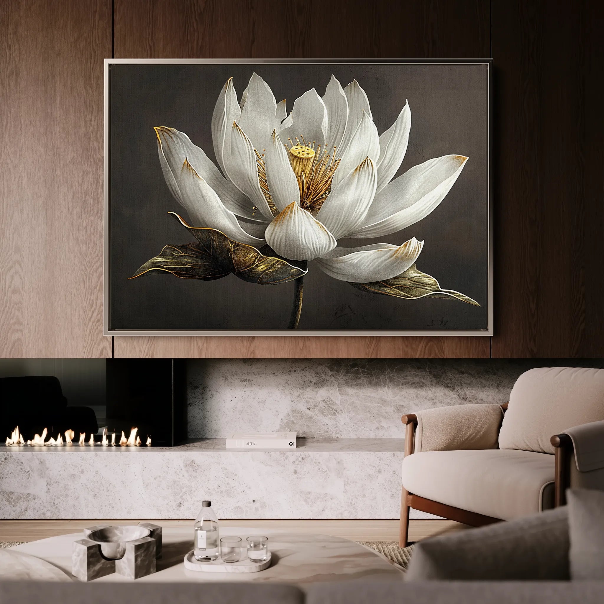 Floral 600 Canvas Art 18" x 24" / 45 x 60 cm / Black