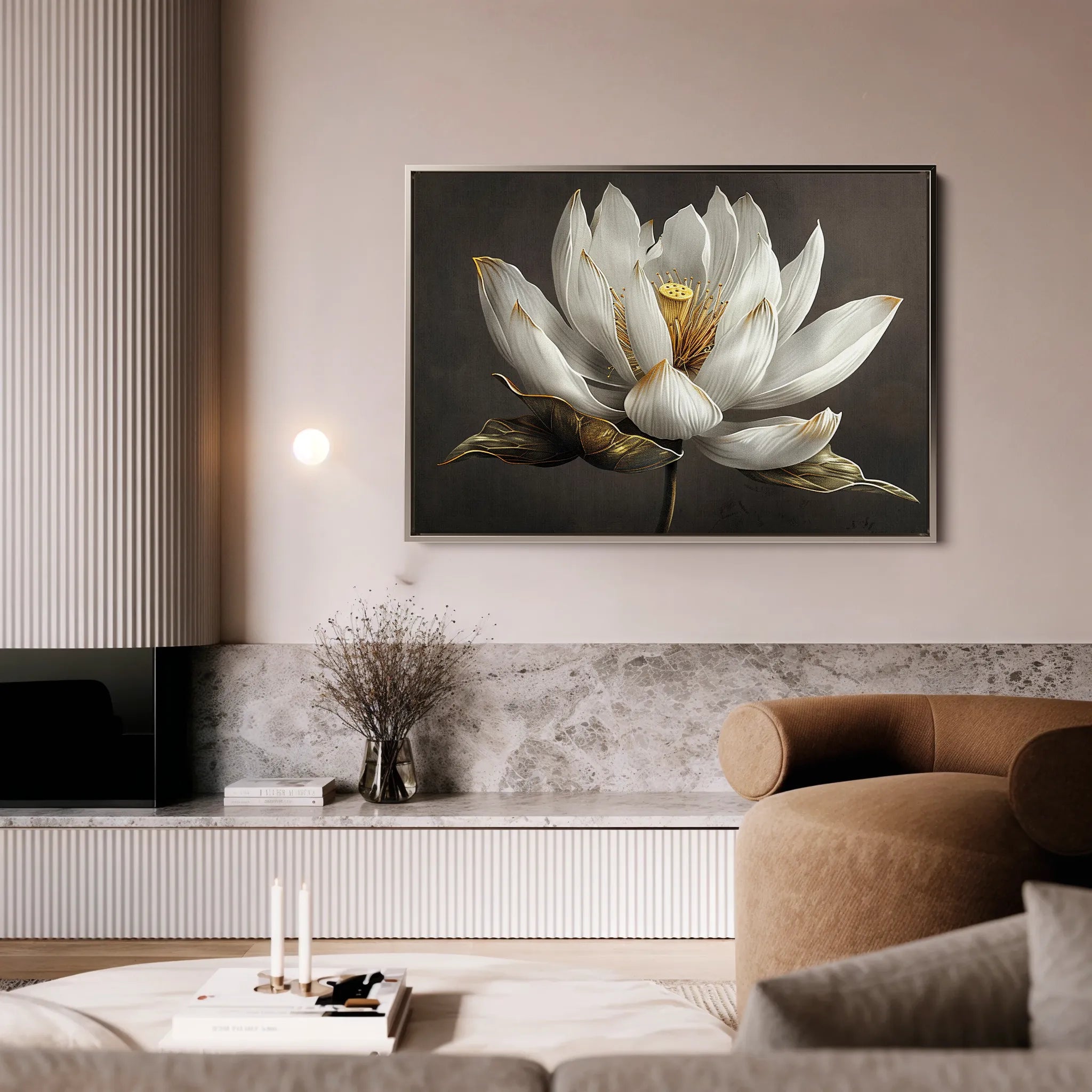 Floral 600 Canvas Art 18" x 24" / 45 x 60 cm / Black
