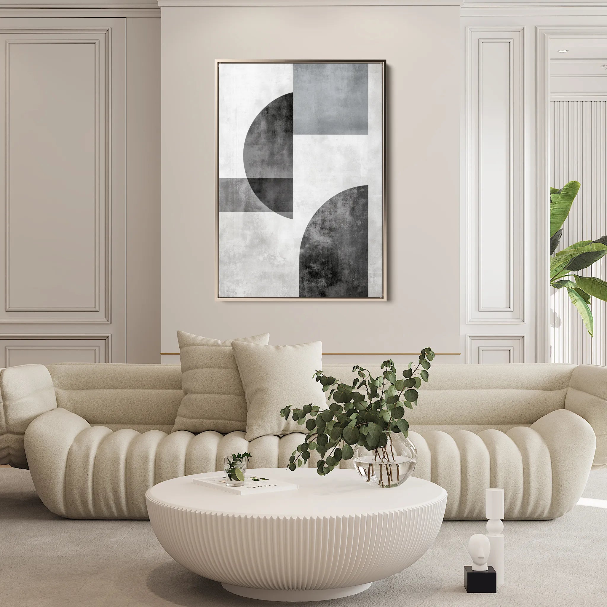 Abstract 601 Canvas Art 18" x 24" / 45 x 60 cm / Black