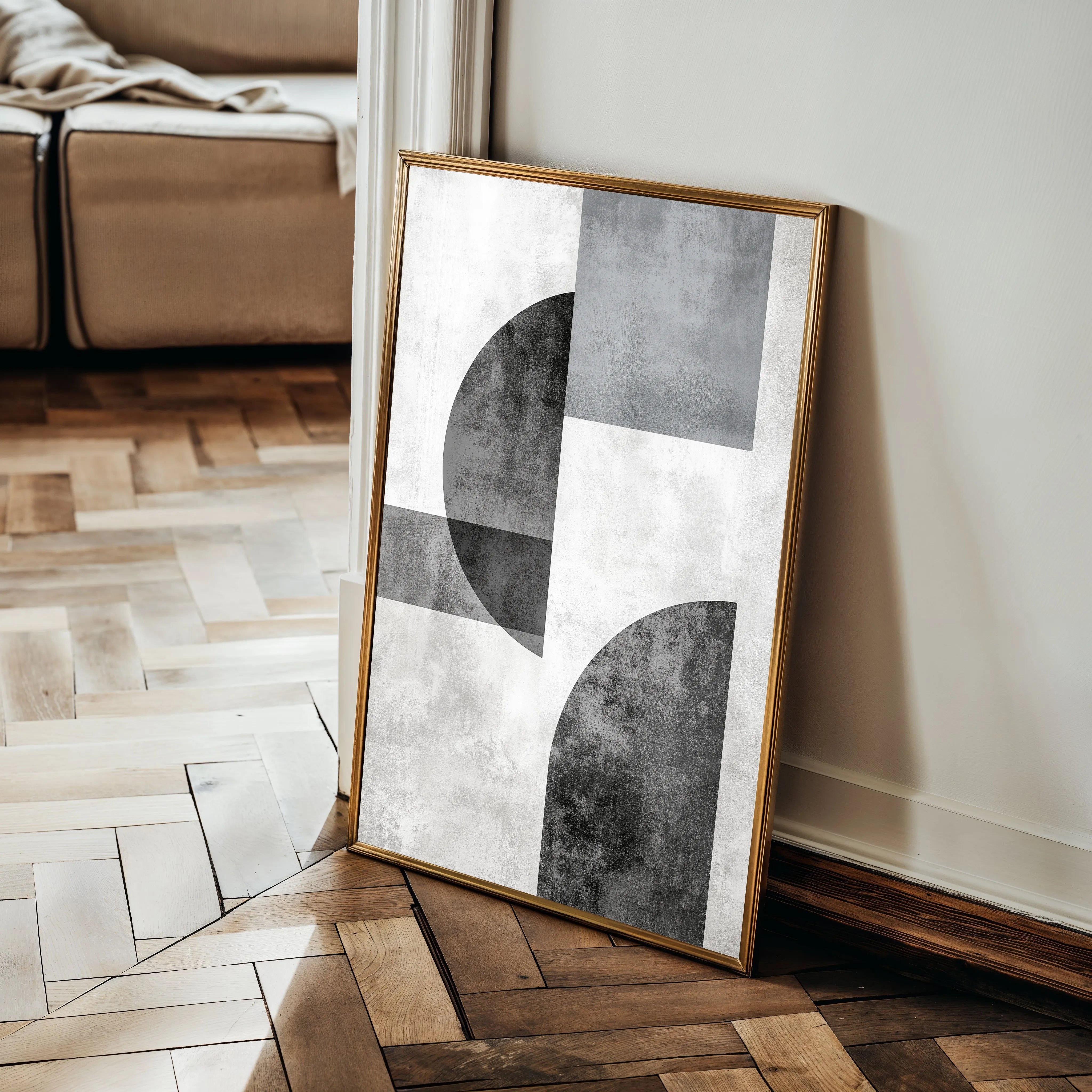 Abstract 601 Canvas Art 18" x 24" / 45 x 60 cm / Black