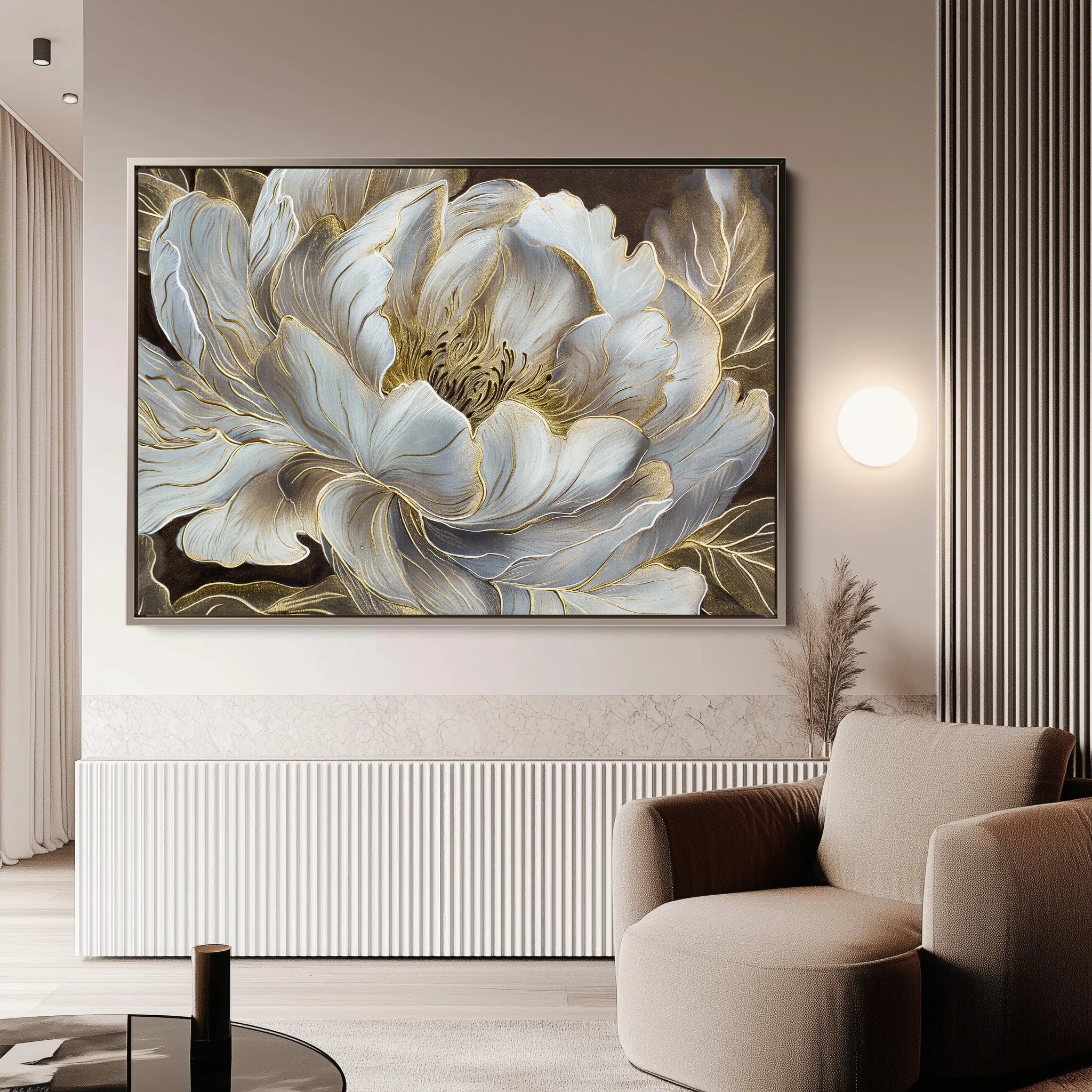 Floral 601 Canvas Art 18" x 24" / 45 x 60 cm / Black