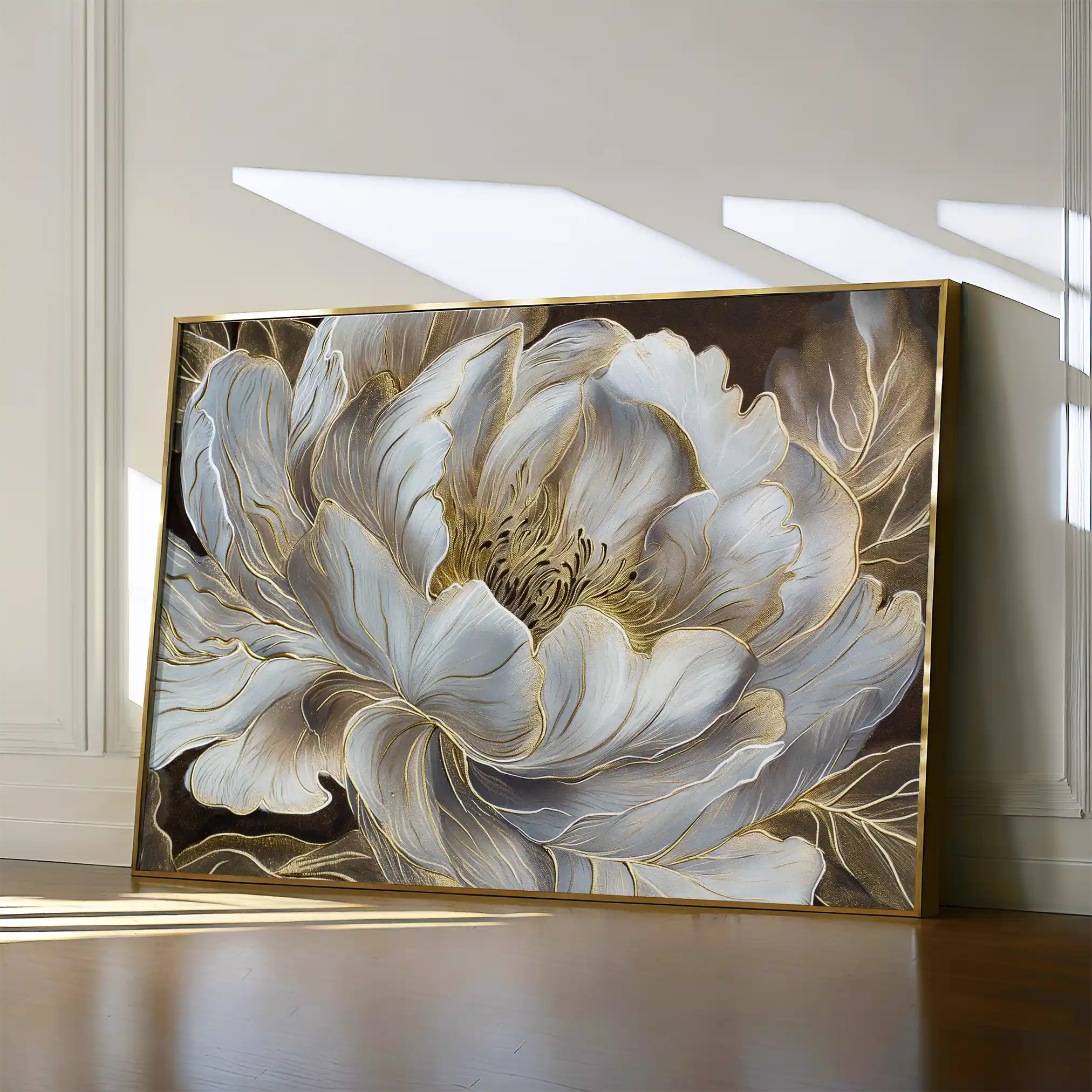 Floral 601 Canvas Art 18" x 24" / 45 x 60 cm / Black