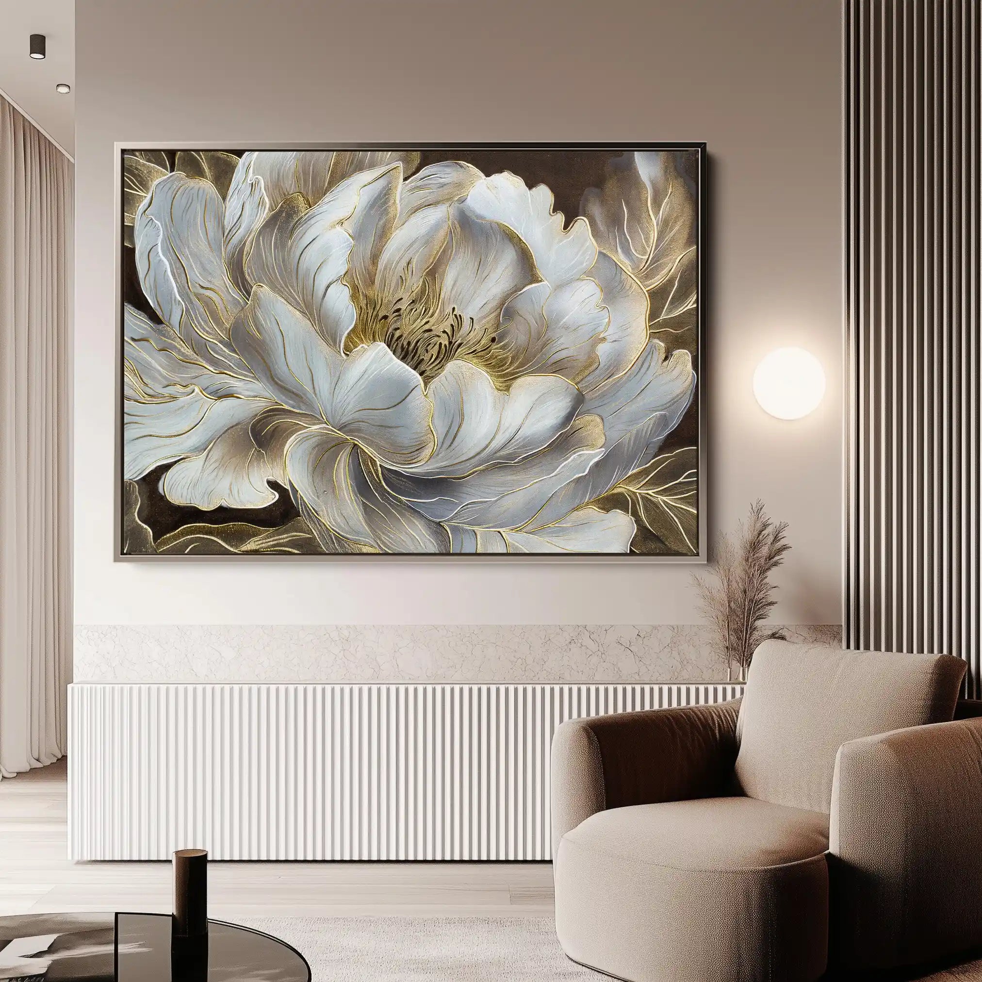 Floral 601 Canvas Art 18" x 24" / 45 x 60 cm / Black