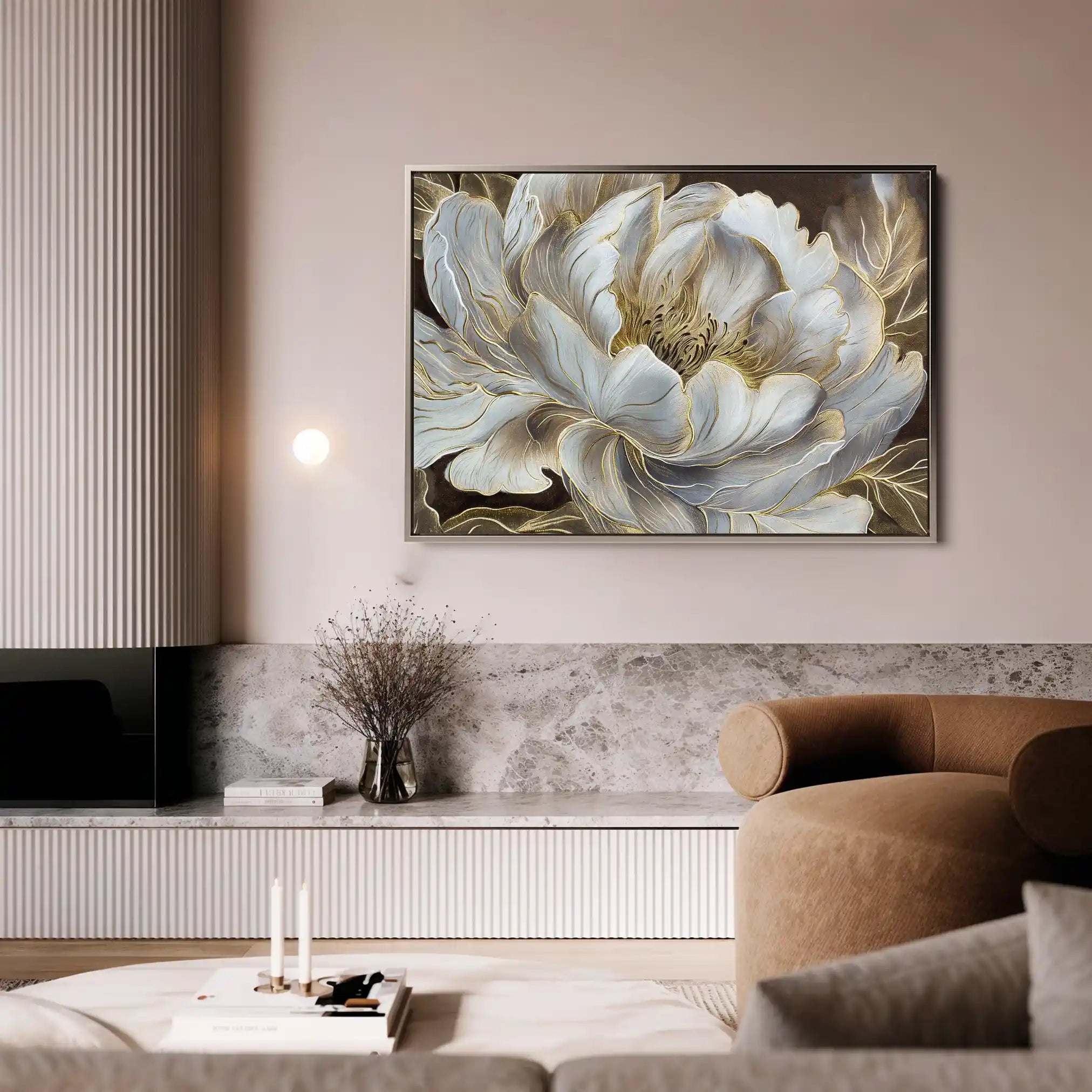 Floral 601 Canvas Art 18" x 24" / 45 x 60 cm / Black