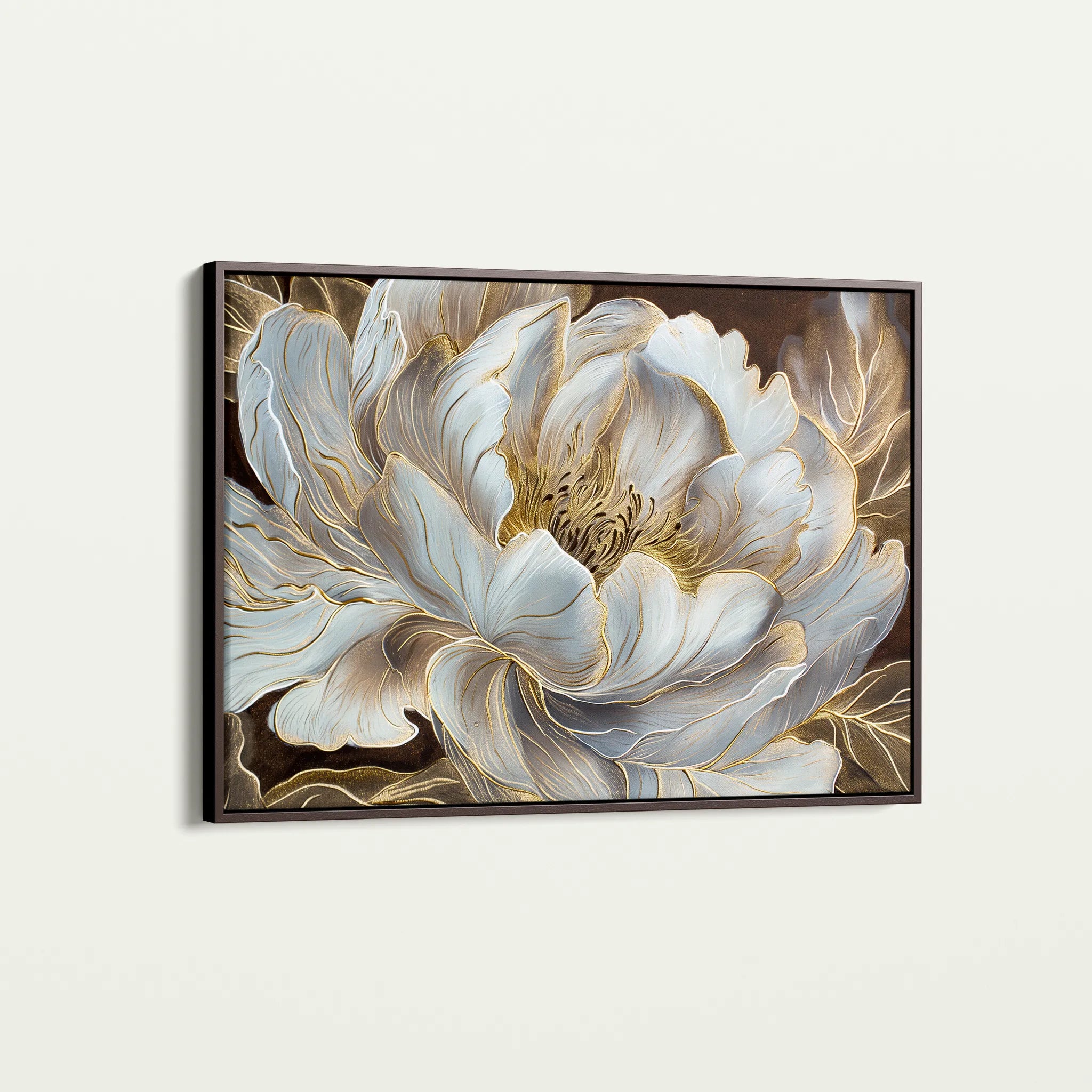 Floral 601 Canvas Art 18" x 24" / 45 x 60 cm / Black