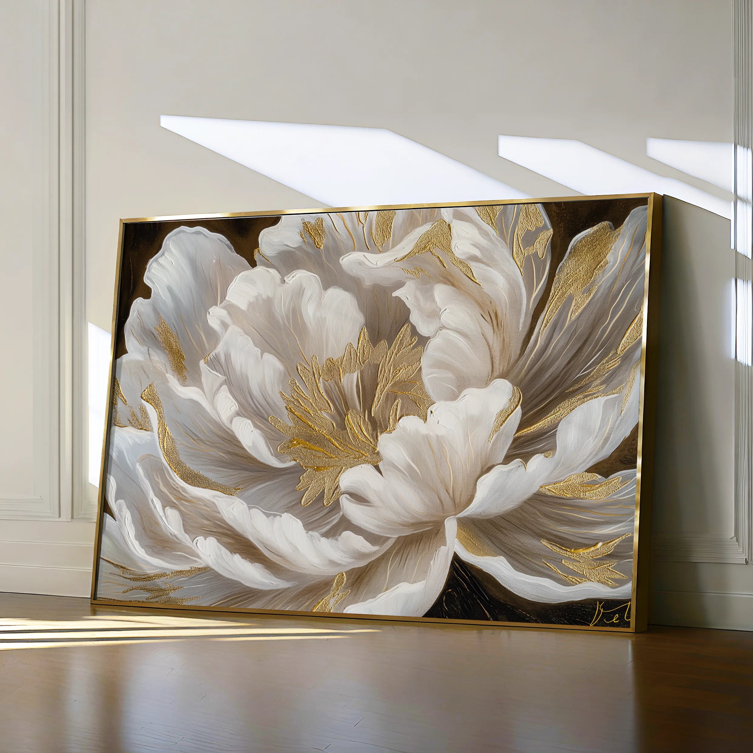 Floral 602 Canvas Art 18" x 24" / 45 x 60 cm / Black
