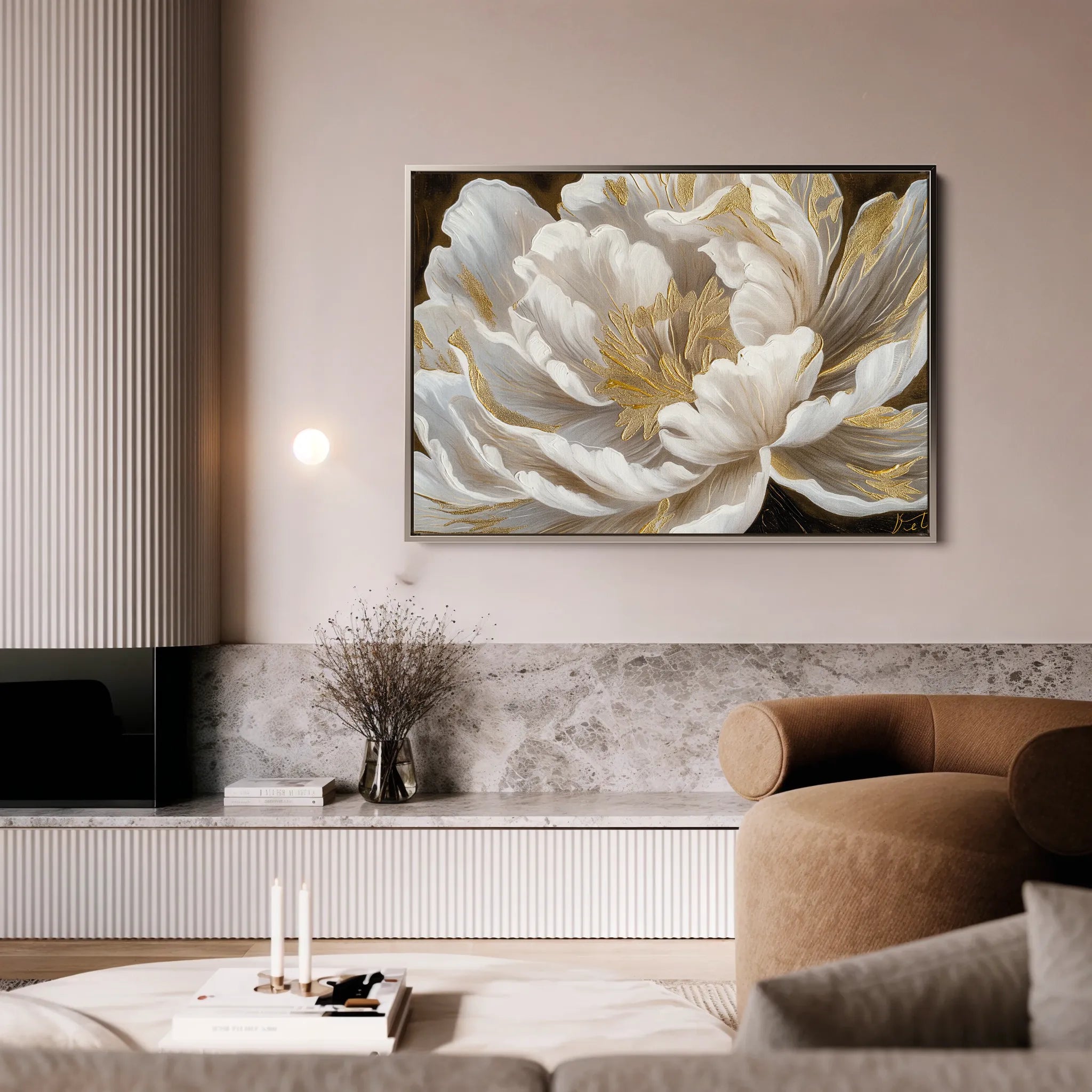 Floral 602 Canvas Art 18" x 24" / 45 x 60 cm / Black