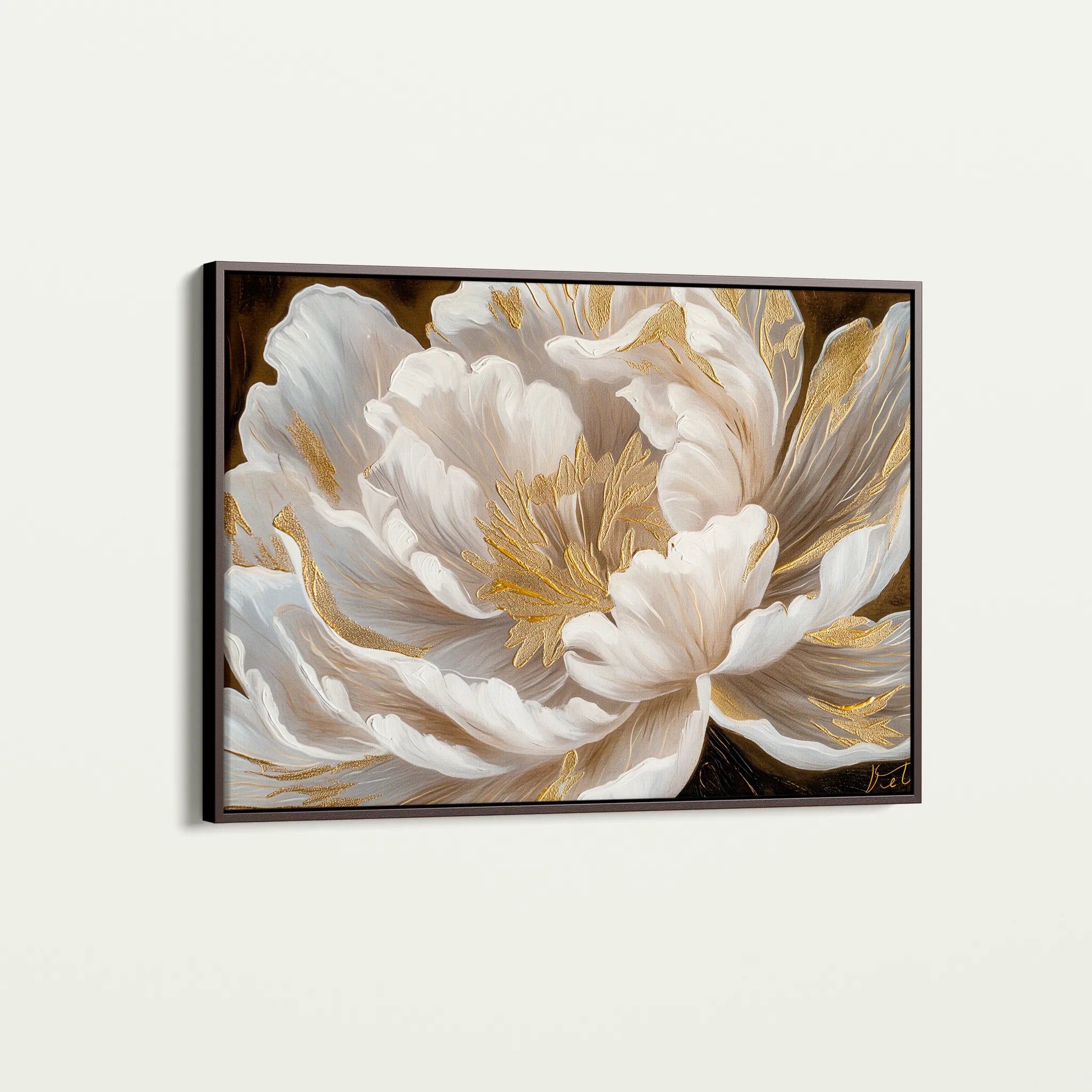 Floral 602 Canvas Art 18" x 24" / 45 x 60 cm / Black